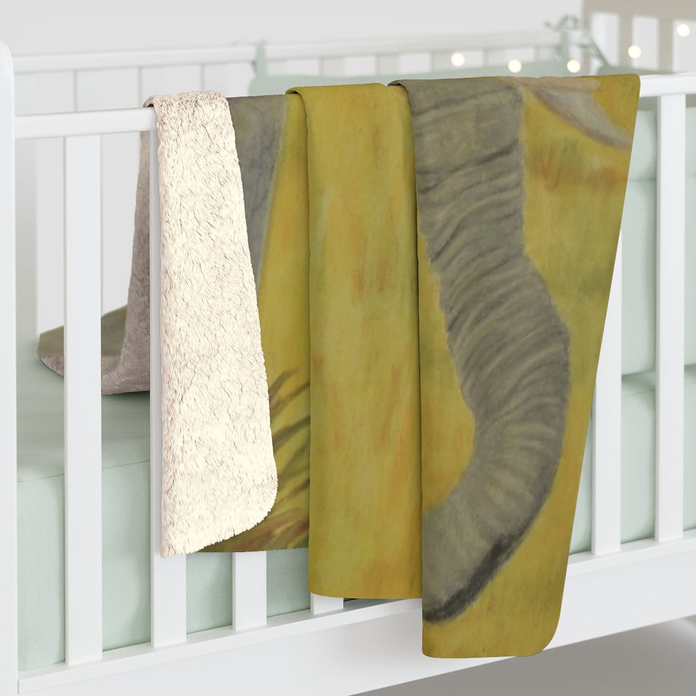 Thumbnail: Artist's Print on Sherpa Fleece Blanket (0321) Elephant Wildlife