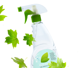 Nettoyant pour verre avec des feuilles