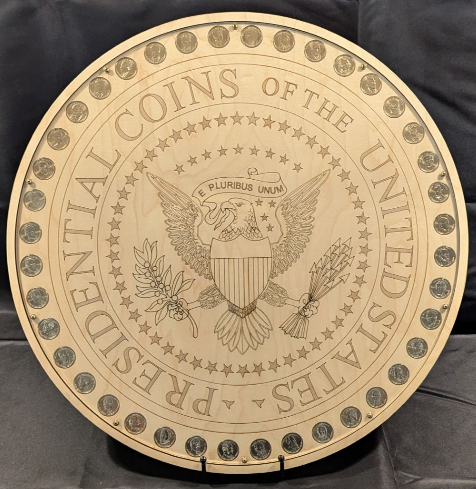 $1 Presidential Coin Holder Display Maple