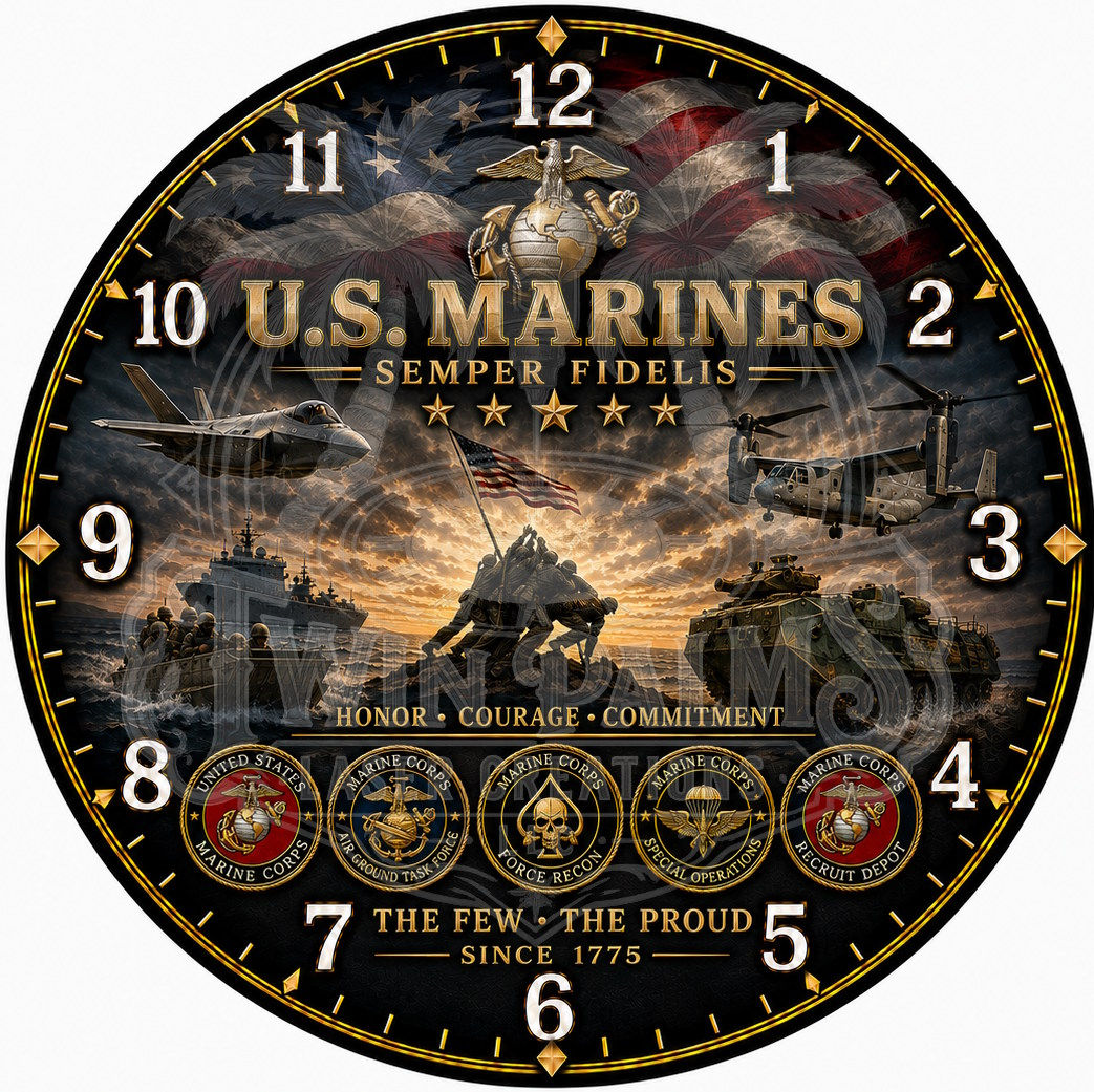 US Marines Tribute Clock