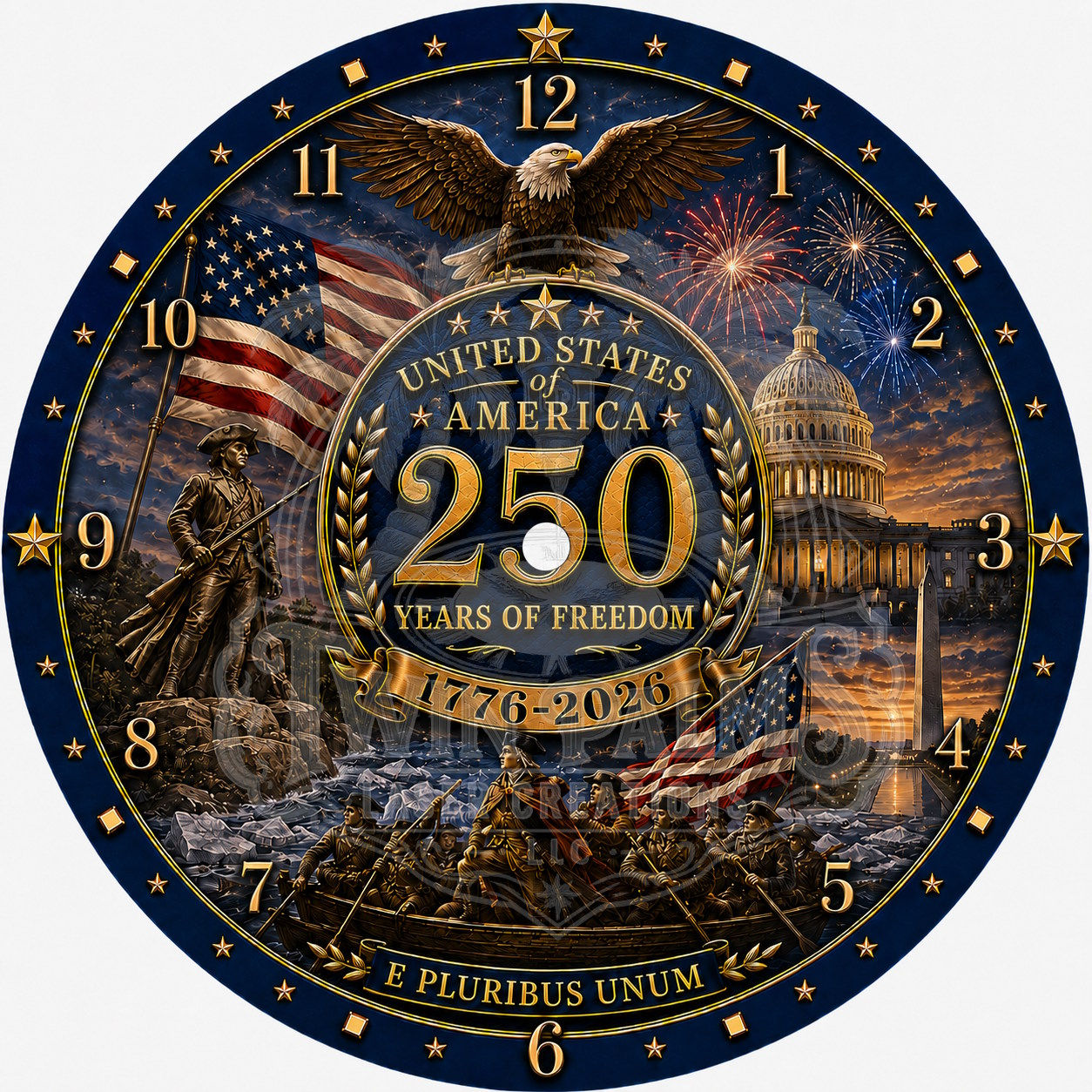 United States 250 year tribute clock
