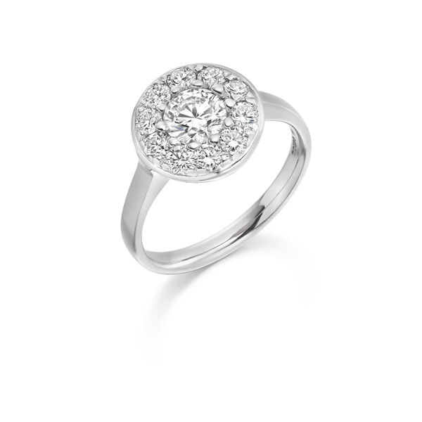 Platinum & Diamond Cluster Ring 0.60ct G S1