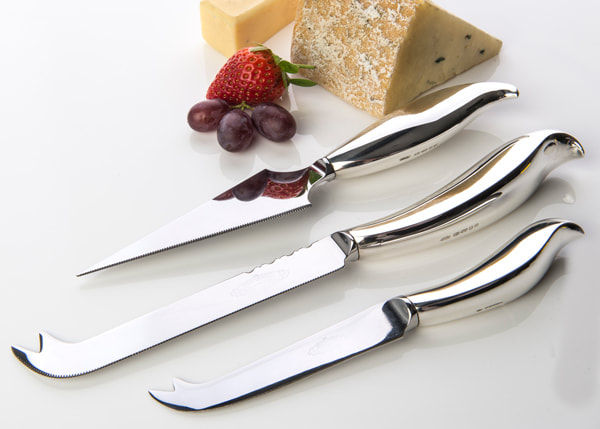 Sterling Silver Medium Cheese Knife - set