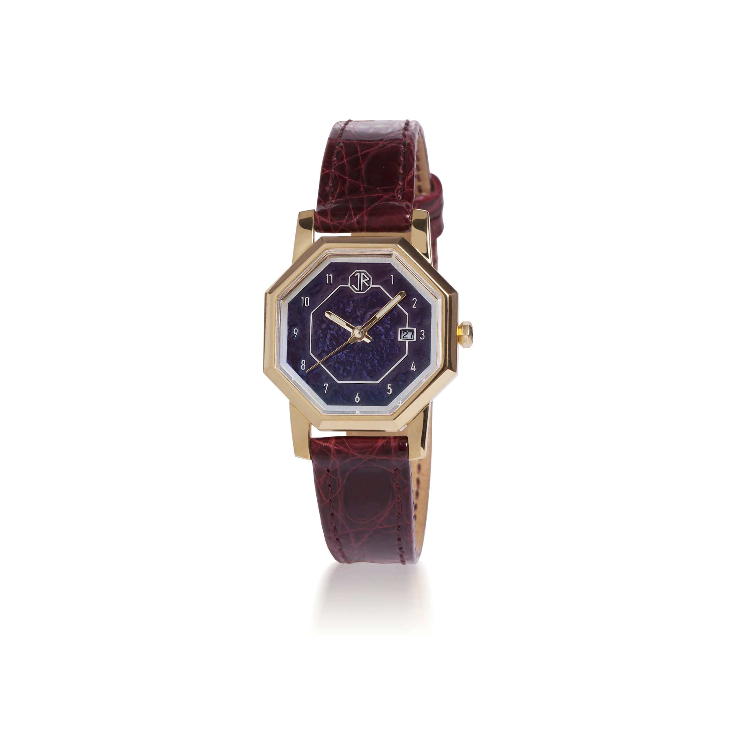 828 Octavo 18ct Gold Watch - Amethyst Dial Front View