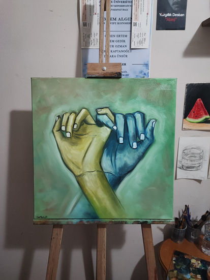 "İlişkiler I" Dayanışma
50x50 Tuval üzerine yağlı boya