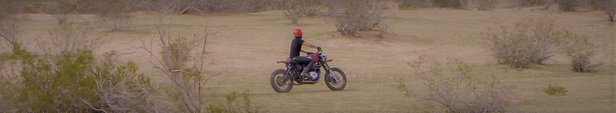 Triumph Scrambler Street Sled in the Desert