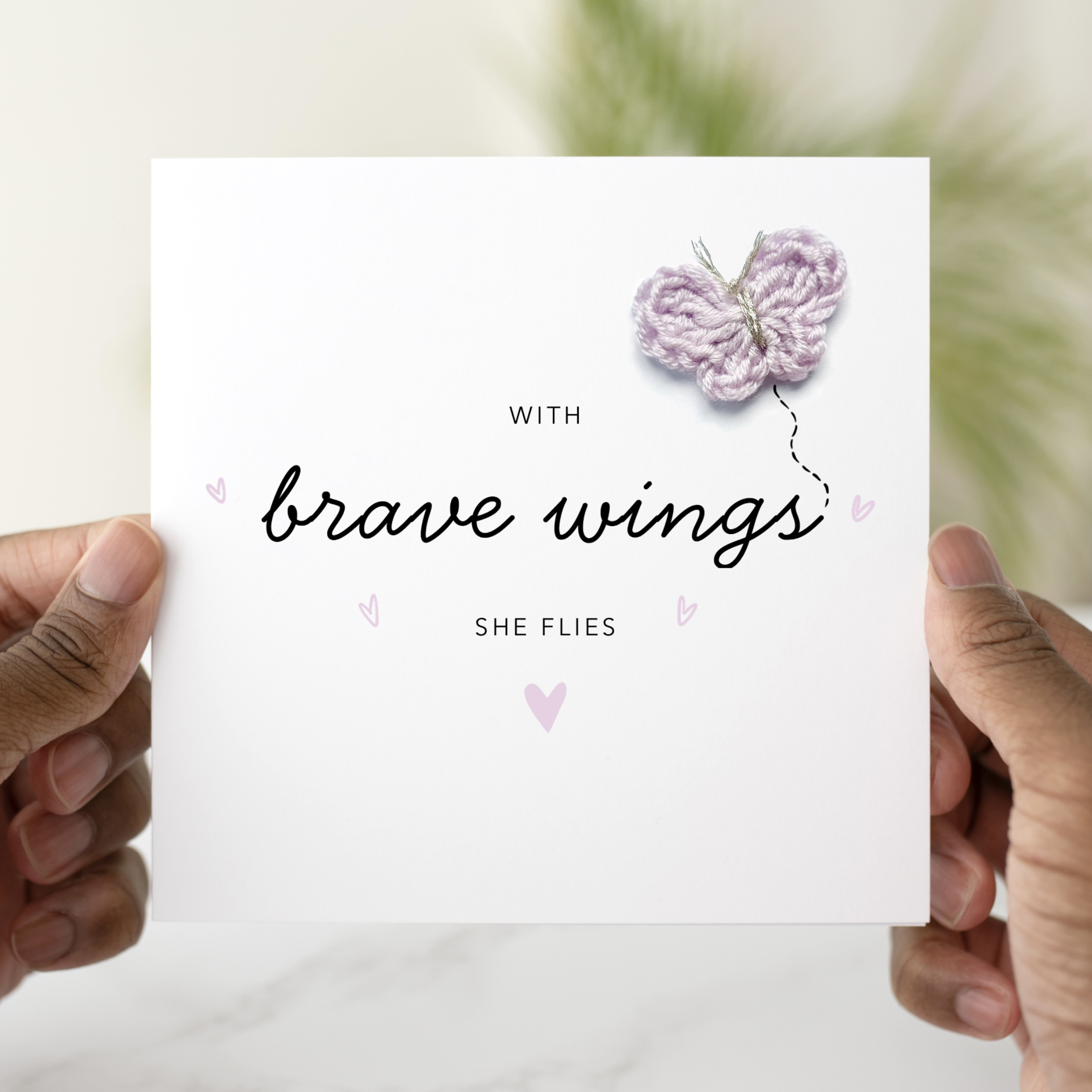 Congratulations Card - Brave Wings - Crochet Butterfly
