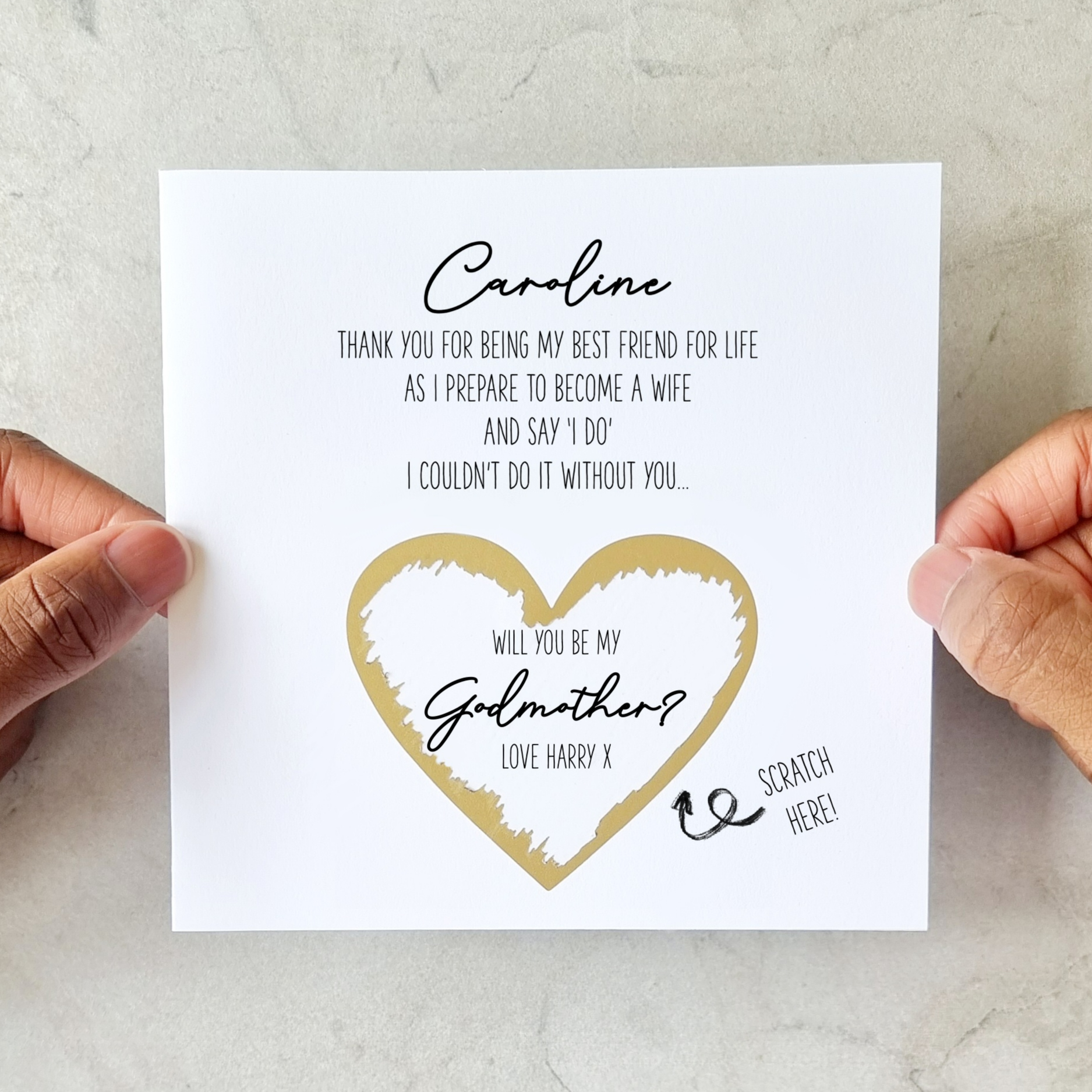Poem Will You Be My Godmother Card - Scratch & Reveal