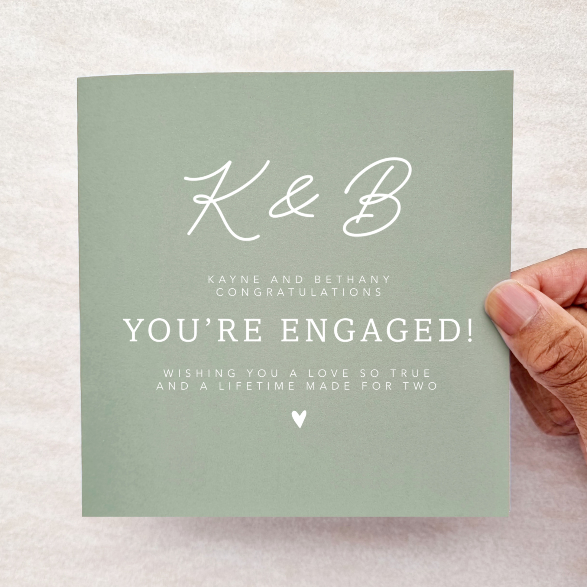 Personalised Engagement Card - Initials