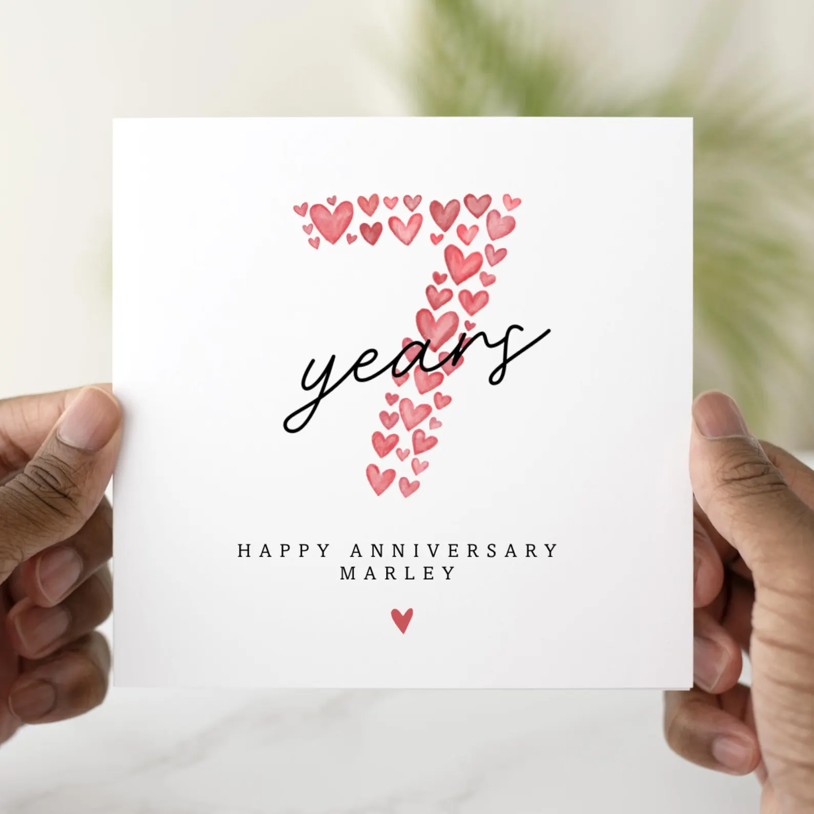Personalised 7th Anniversary Card