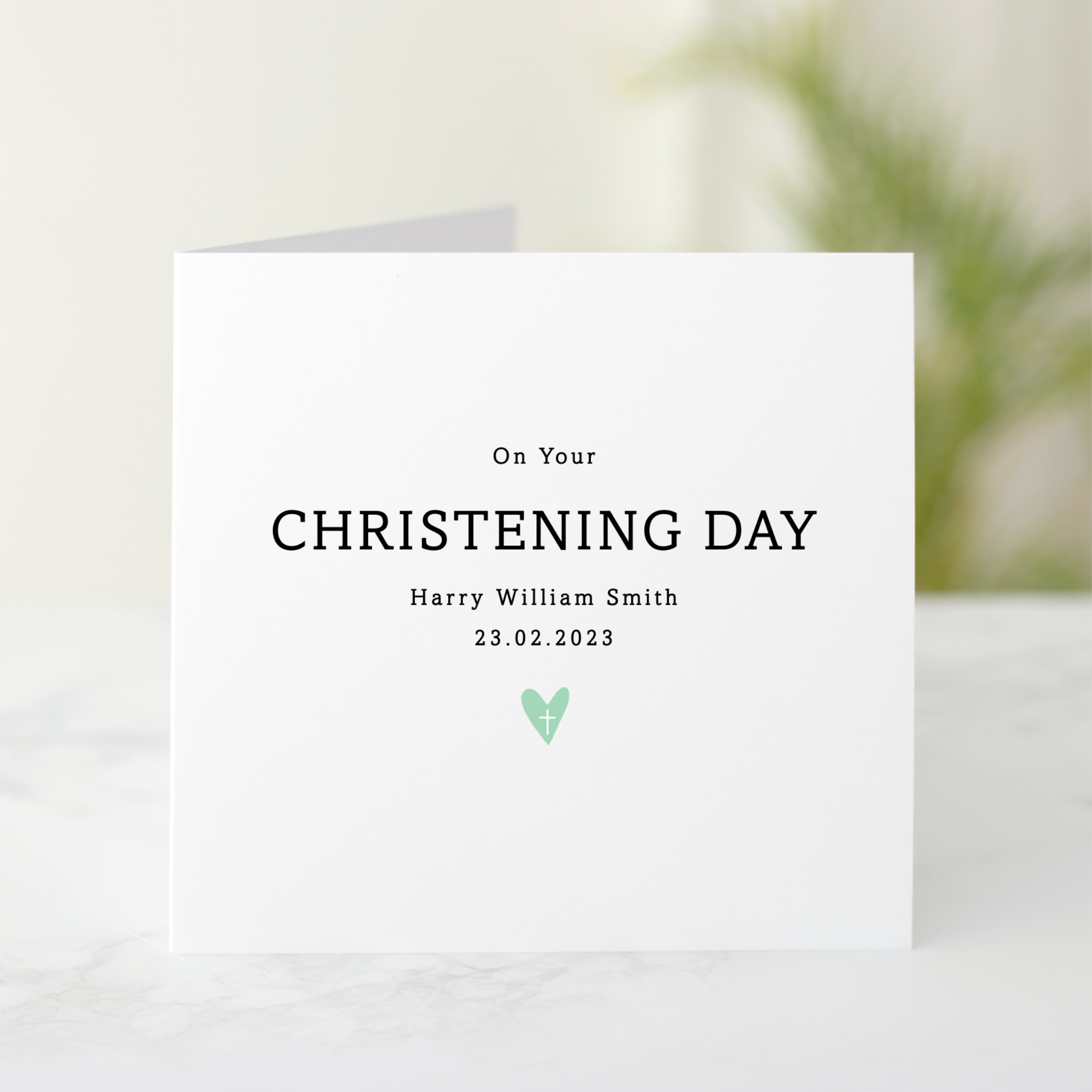 Personalised Simple Christening Card