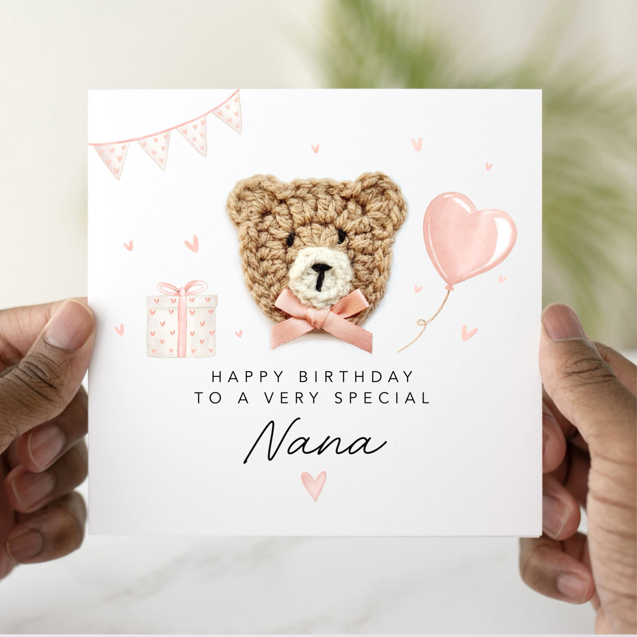 Cute Nana Birthday Card - Crochet Bear