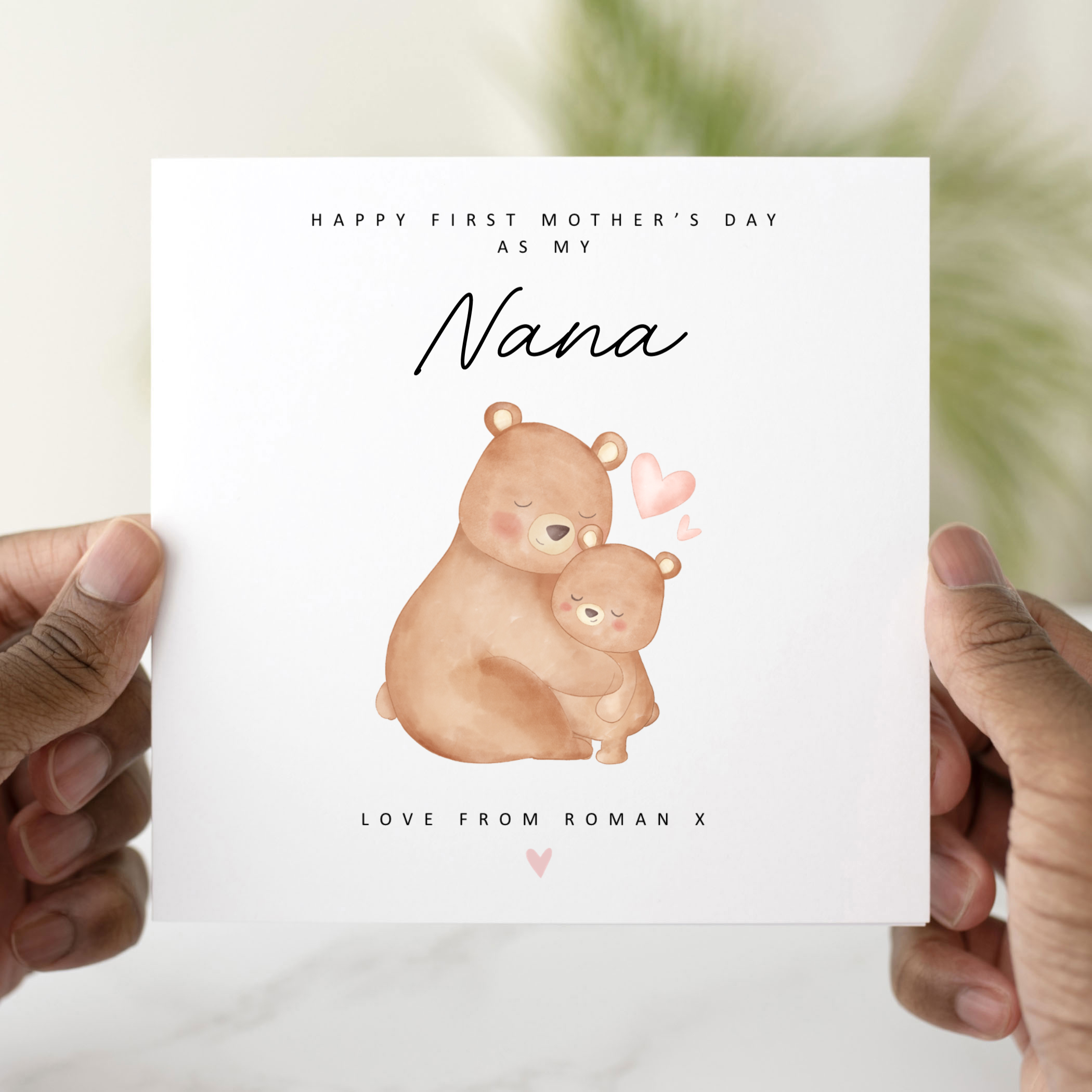 Personalised Bear 1st Nana Mother's Day Card