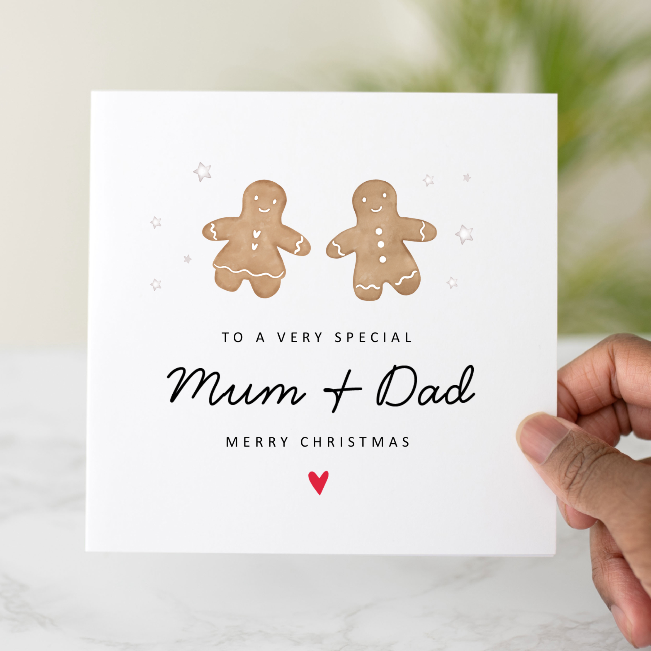Mum And Dad Christmas Card - Gingerbread Men