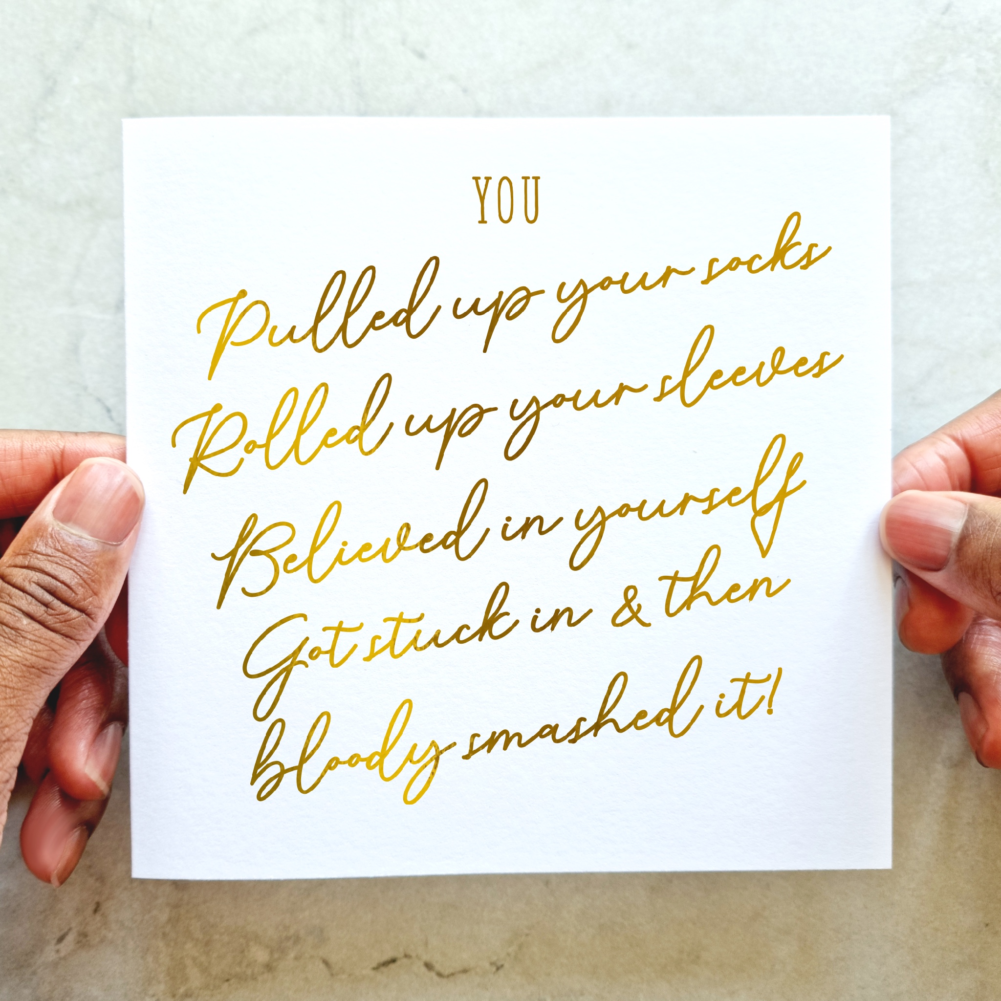 Motivational Card - Smashed It - Gold Foil
