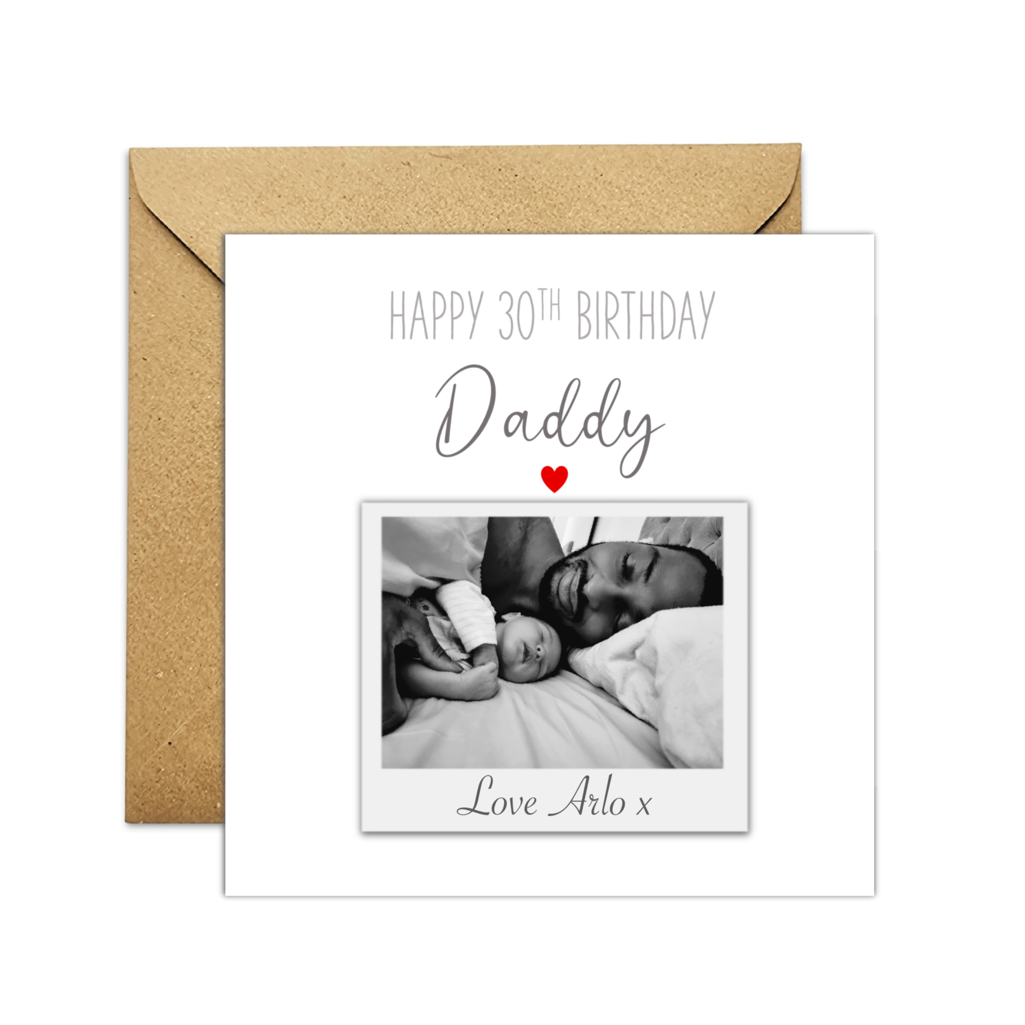 Personalised Any Age Daddy Birthday Card - Photo Card