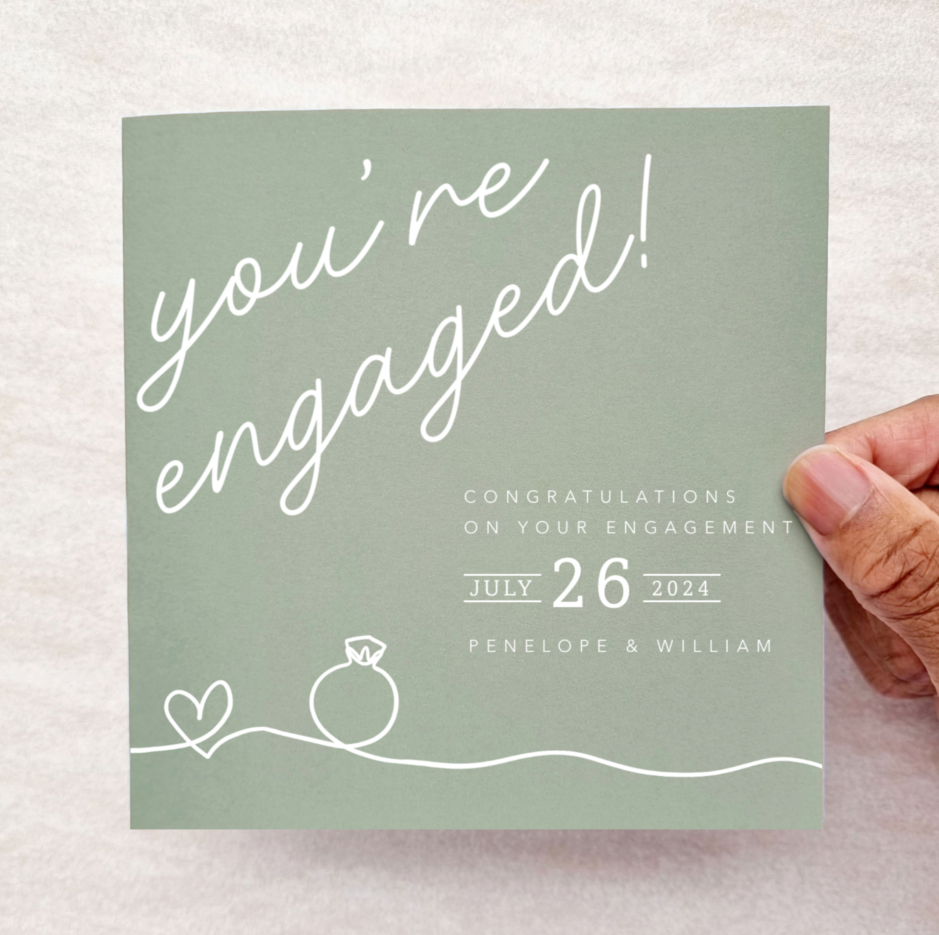 Personalised Engagement Card - Engaged