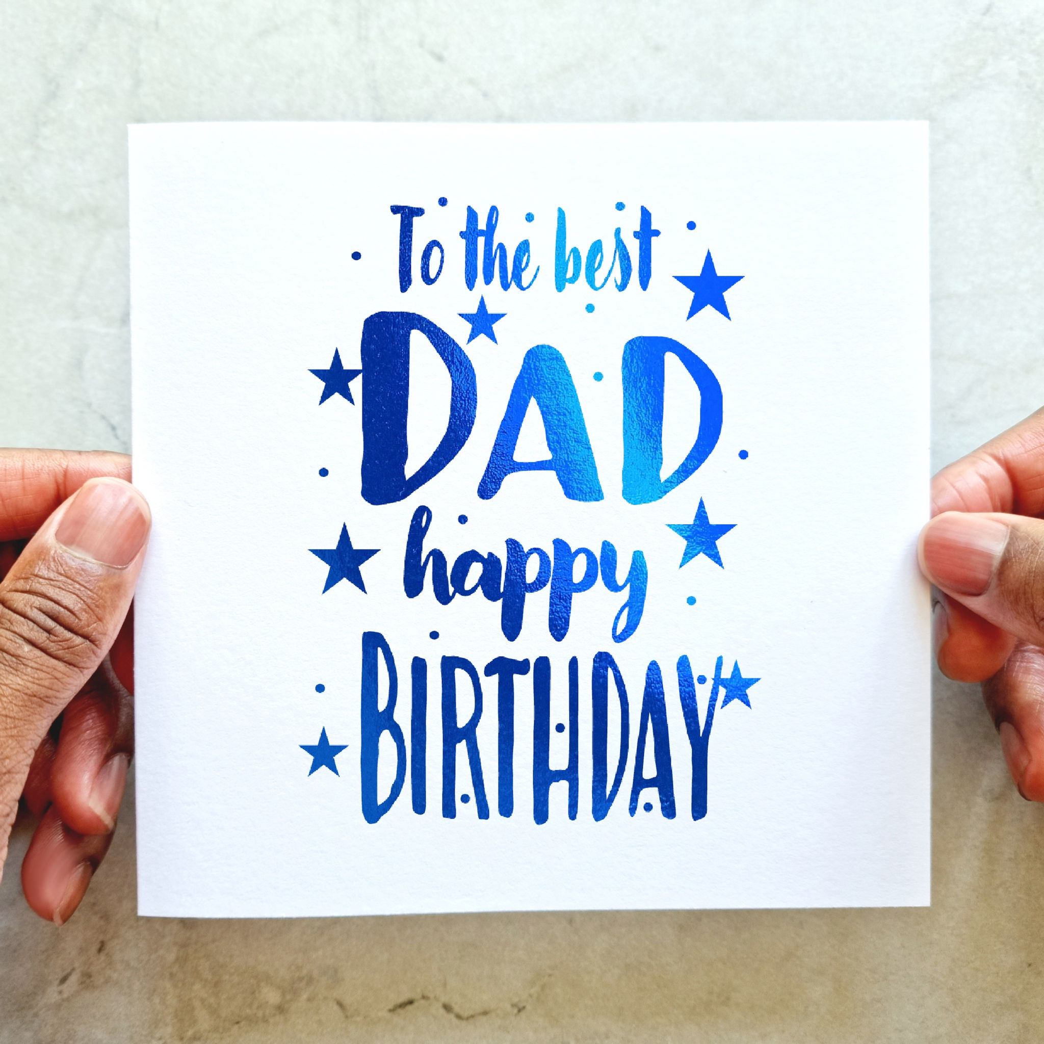 Best Dad Birthday Card - Blue Foil