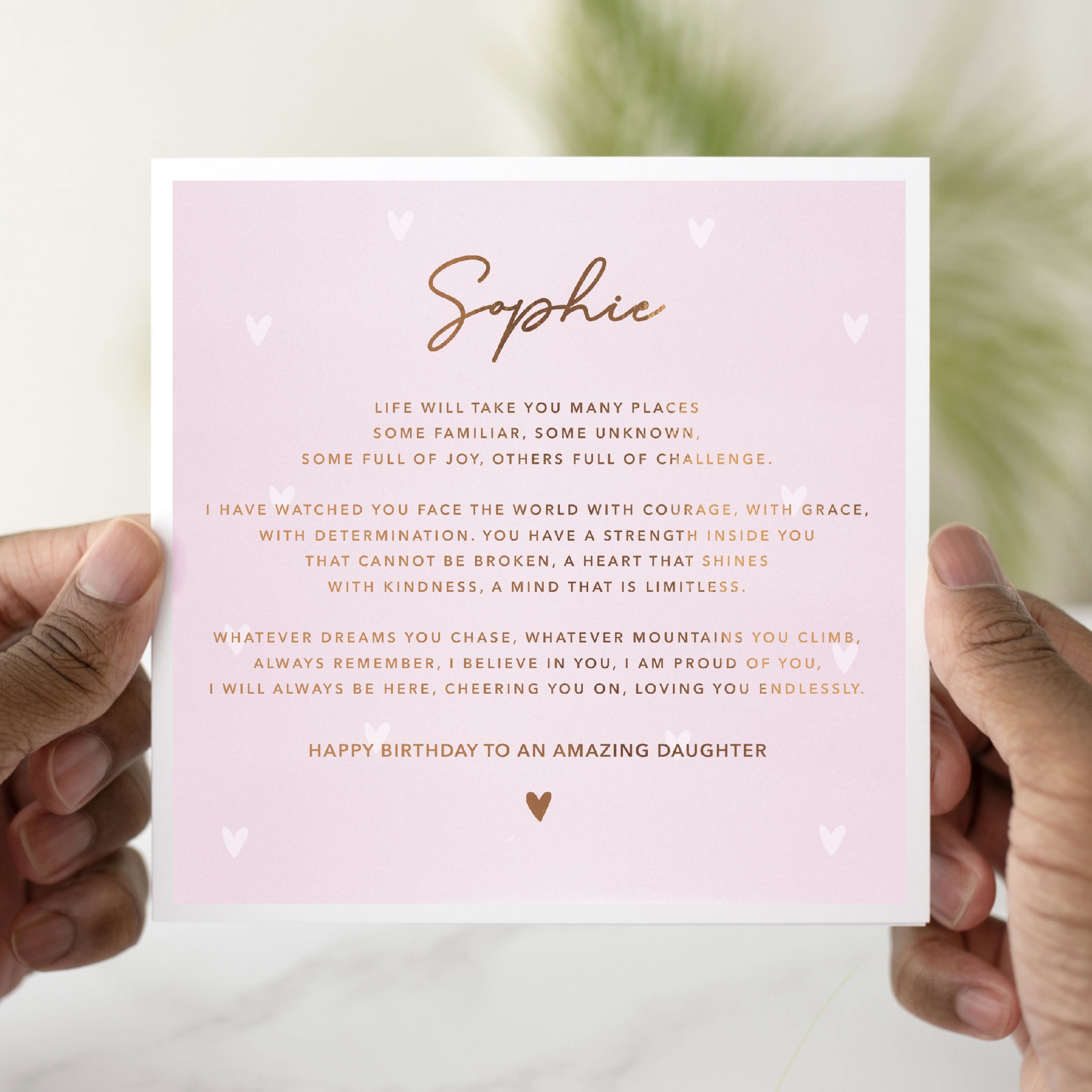 Amazing Daughter Birthday Card - Rose Gold Foil