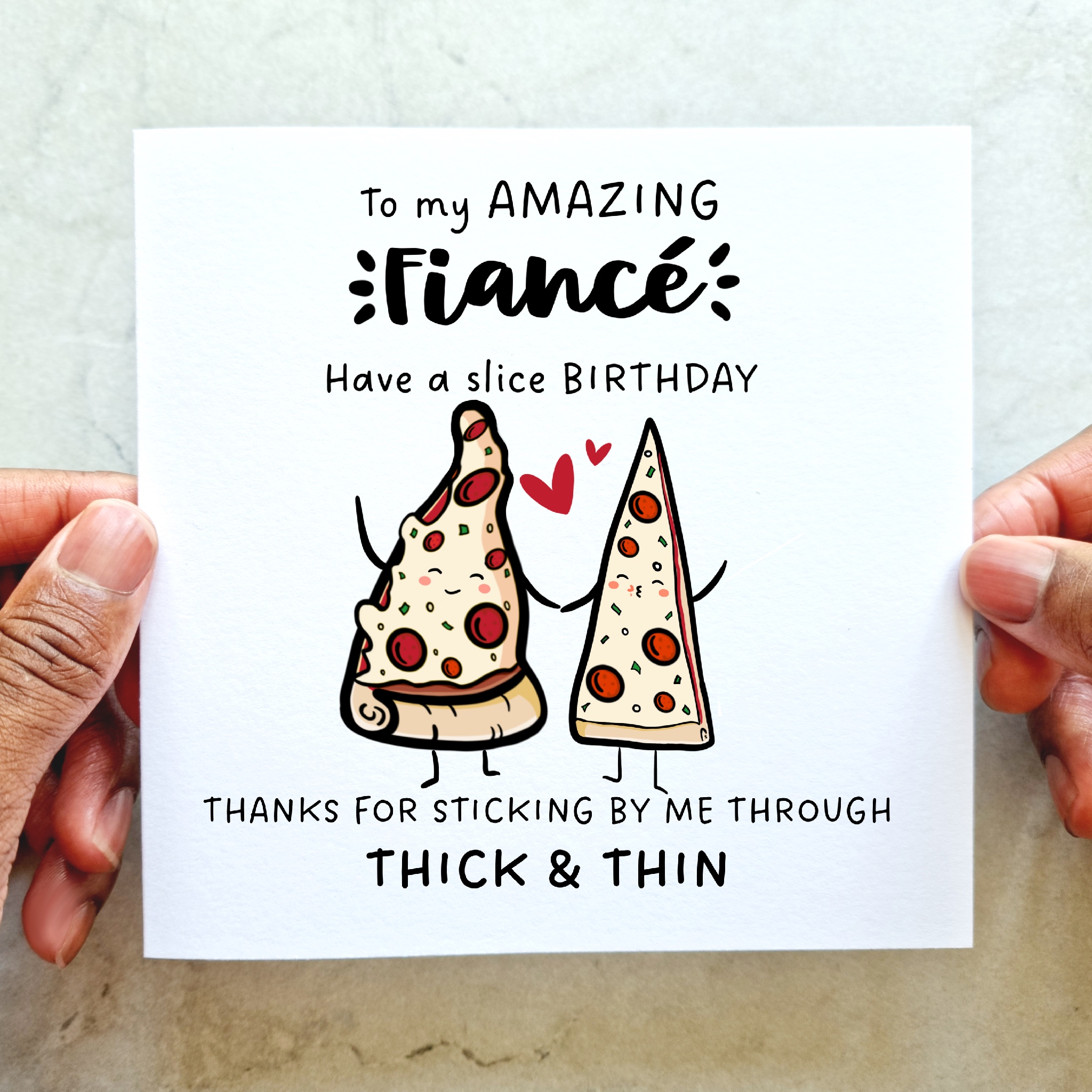 Fiancé Birthday Card - Pizza