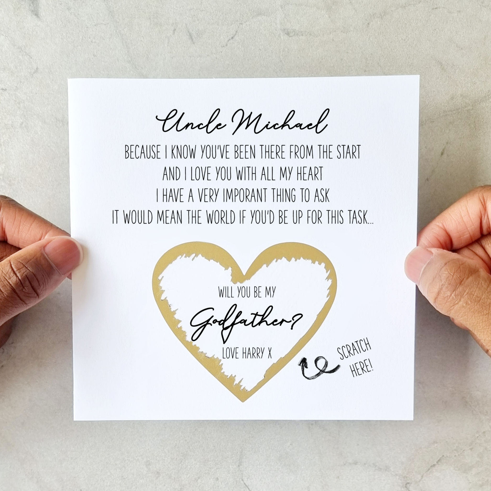 Verse Will You Be My Godfather Card - Scratch & Reveal