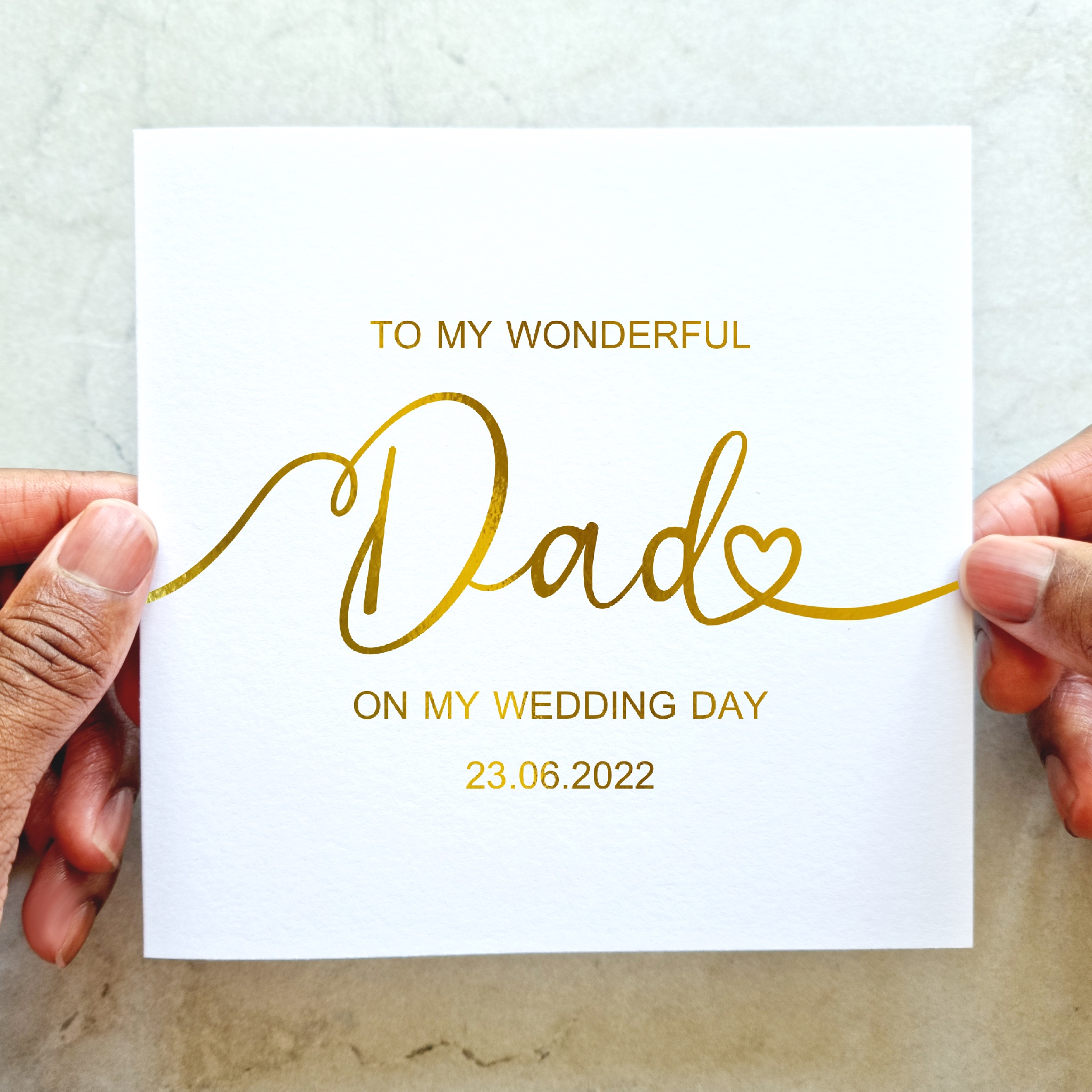 Personalised Dad Wedding Card - On My Wedding - Gold Foil