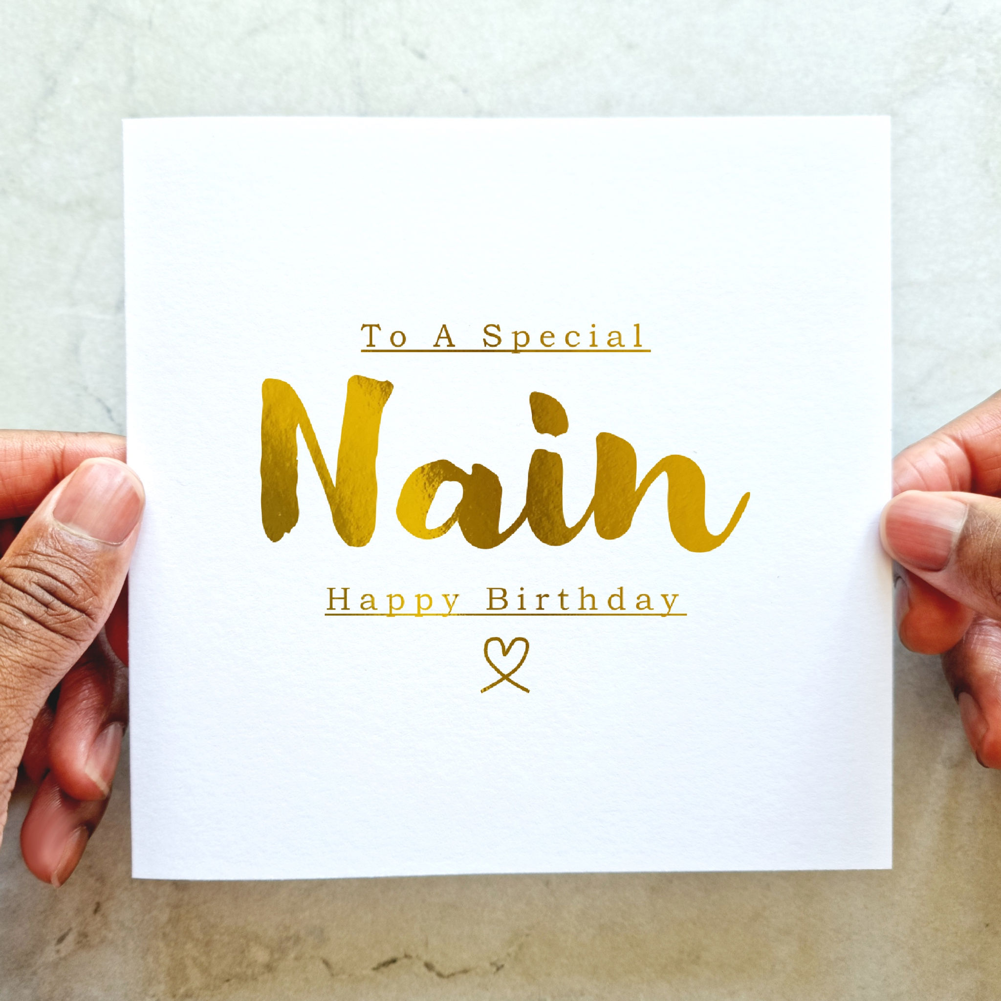 Nain Birthday Card - Gold Foil
