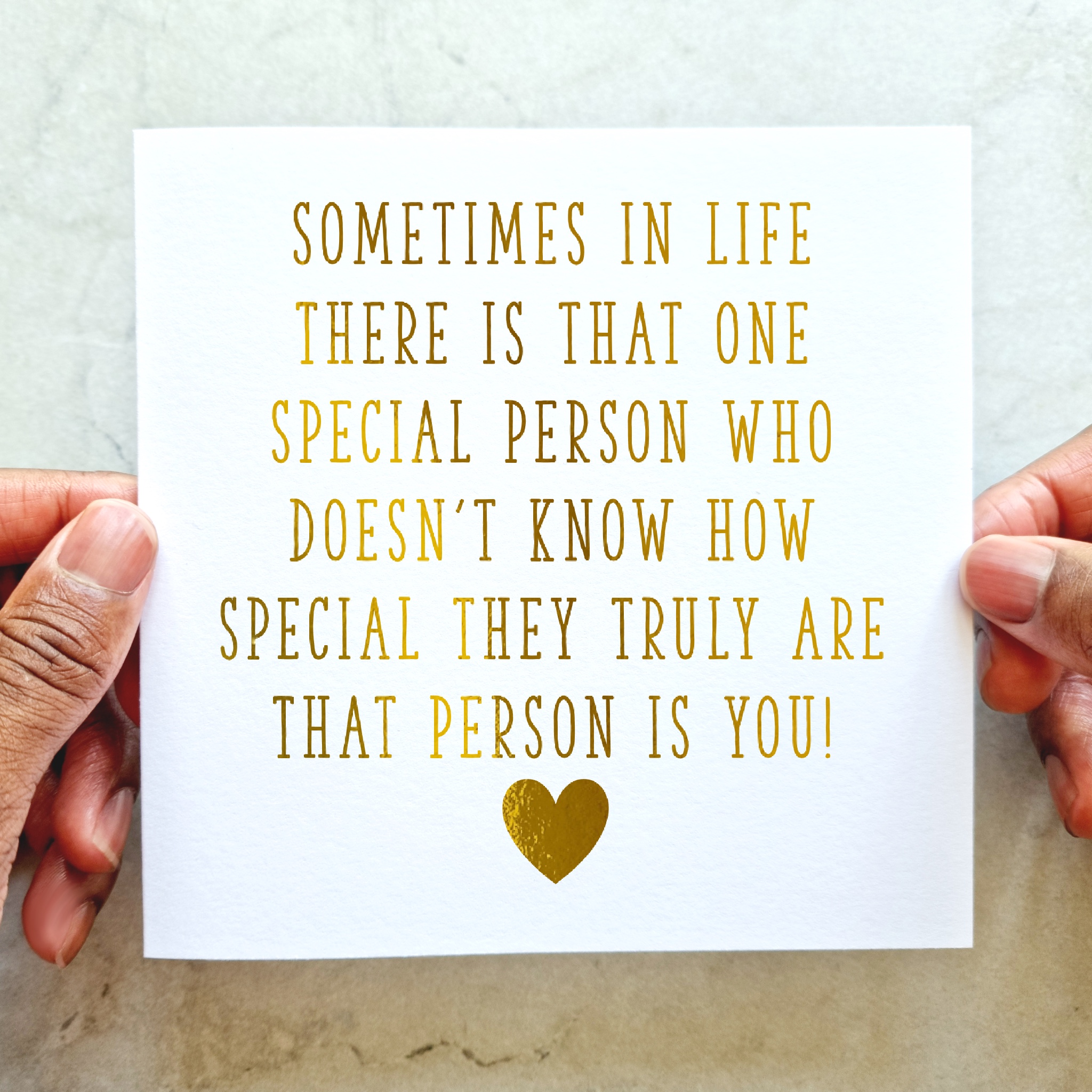 Poem Motivational Card - Gold Foil