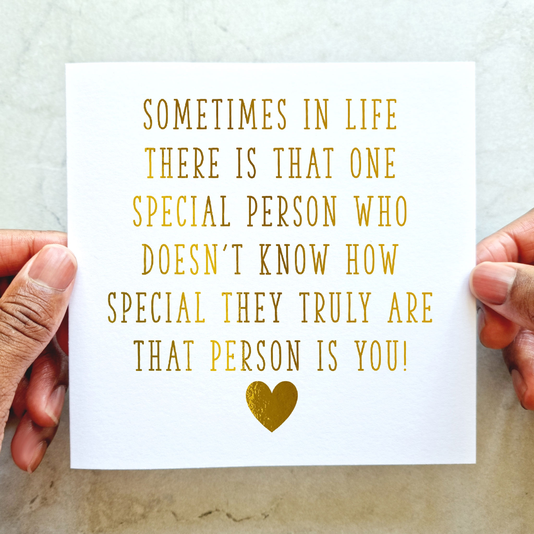 Poem Motivational Card - Gold Foil