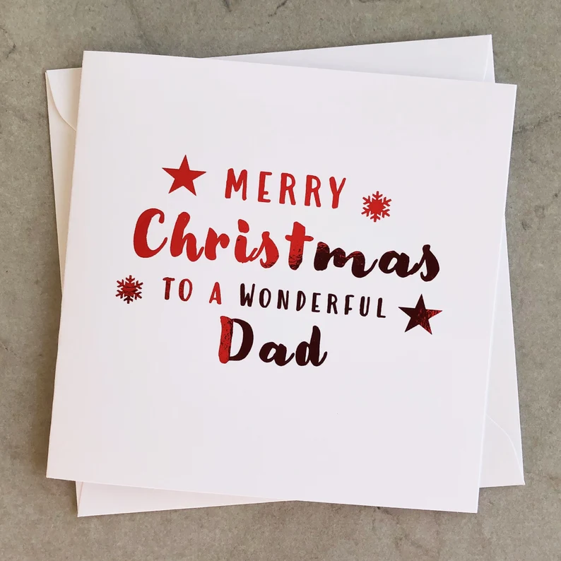 Dad Christmas Card - Red Foil