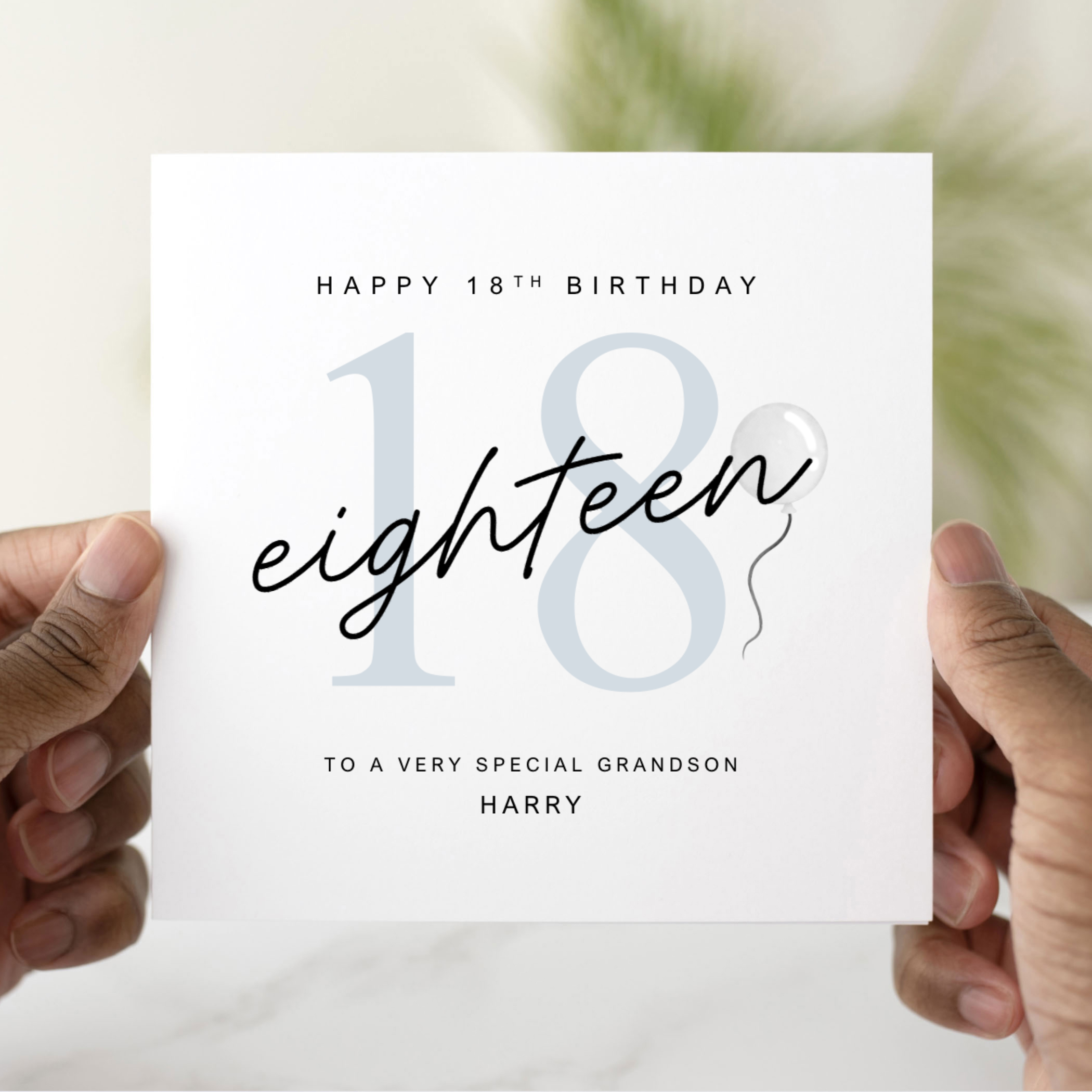 Personalised 18th Grandson Birthday Card
