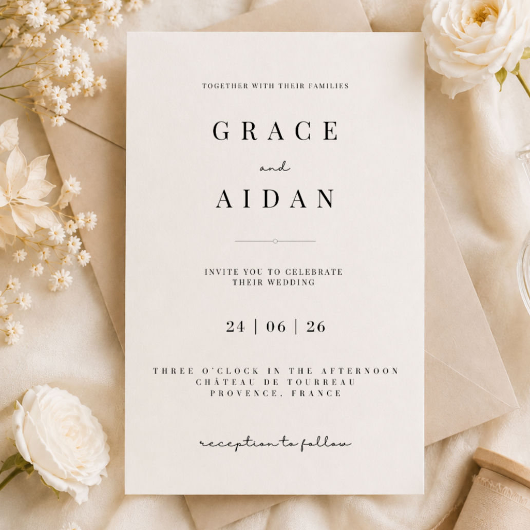 Minimalist Wedding Invitation Template – Instant Download