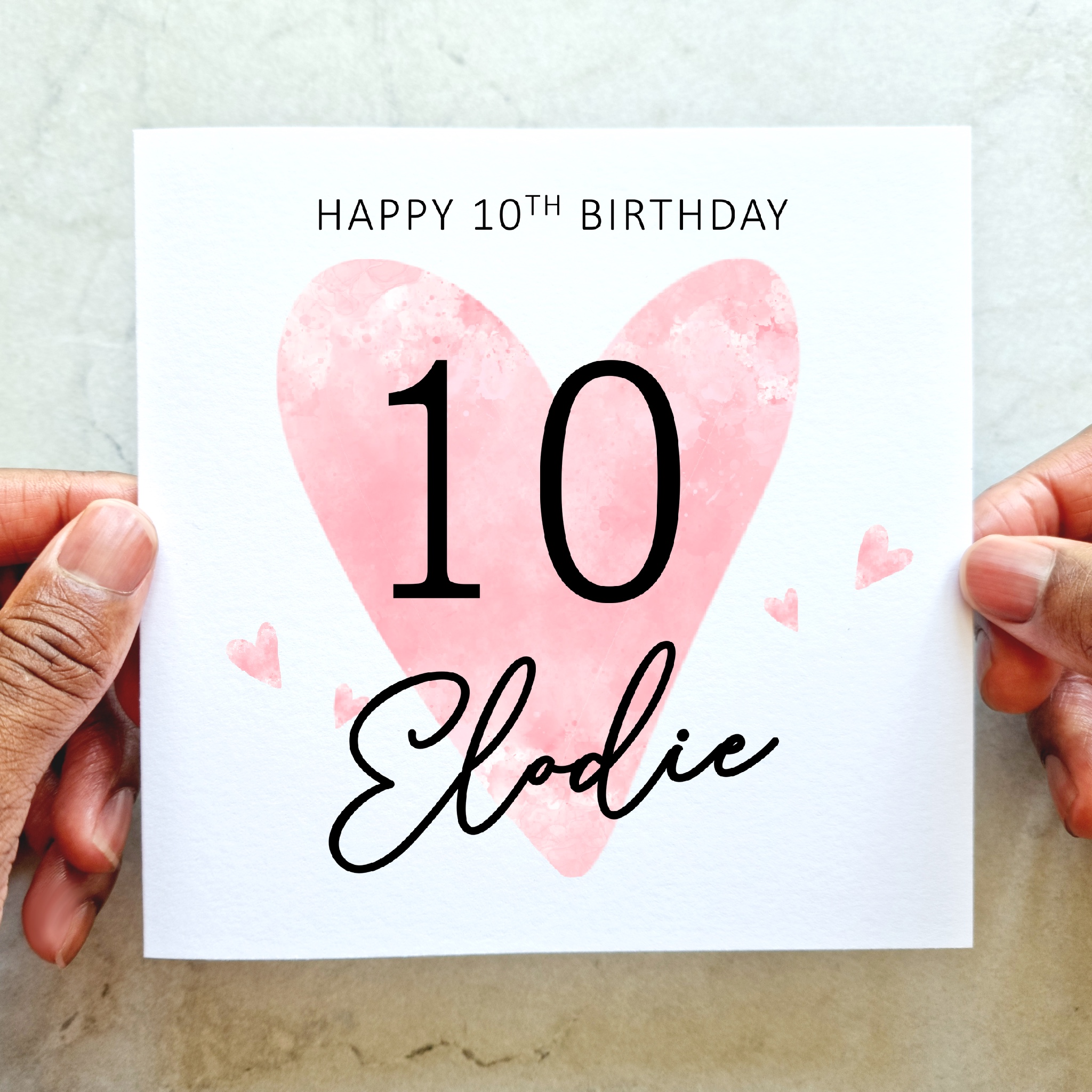 Personalised 10th Birthday Card - Heart