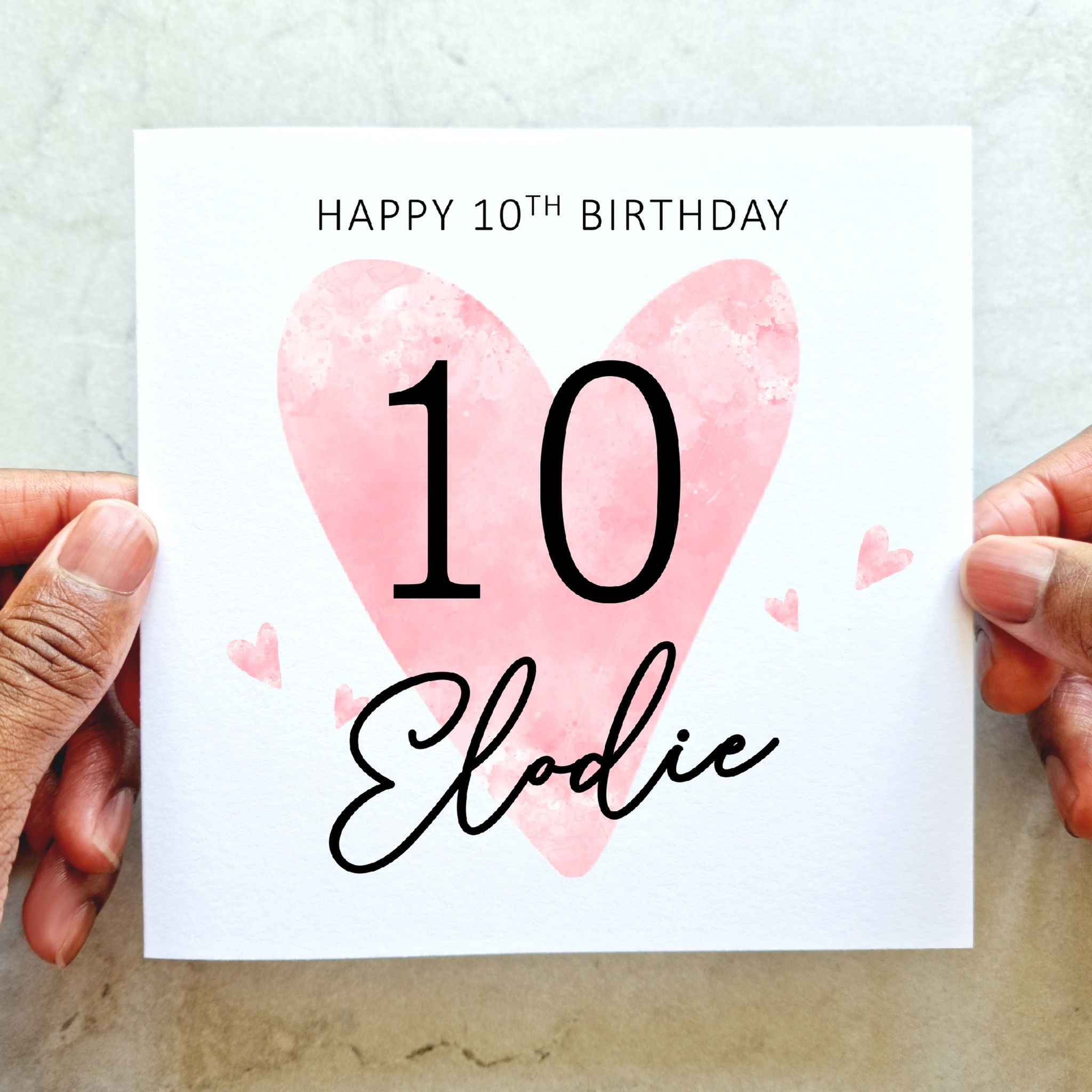 Personalised 10th Birthday Card - Heart