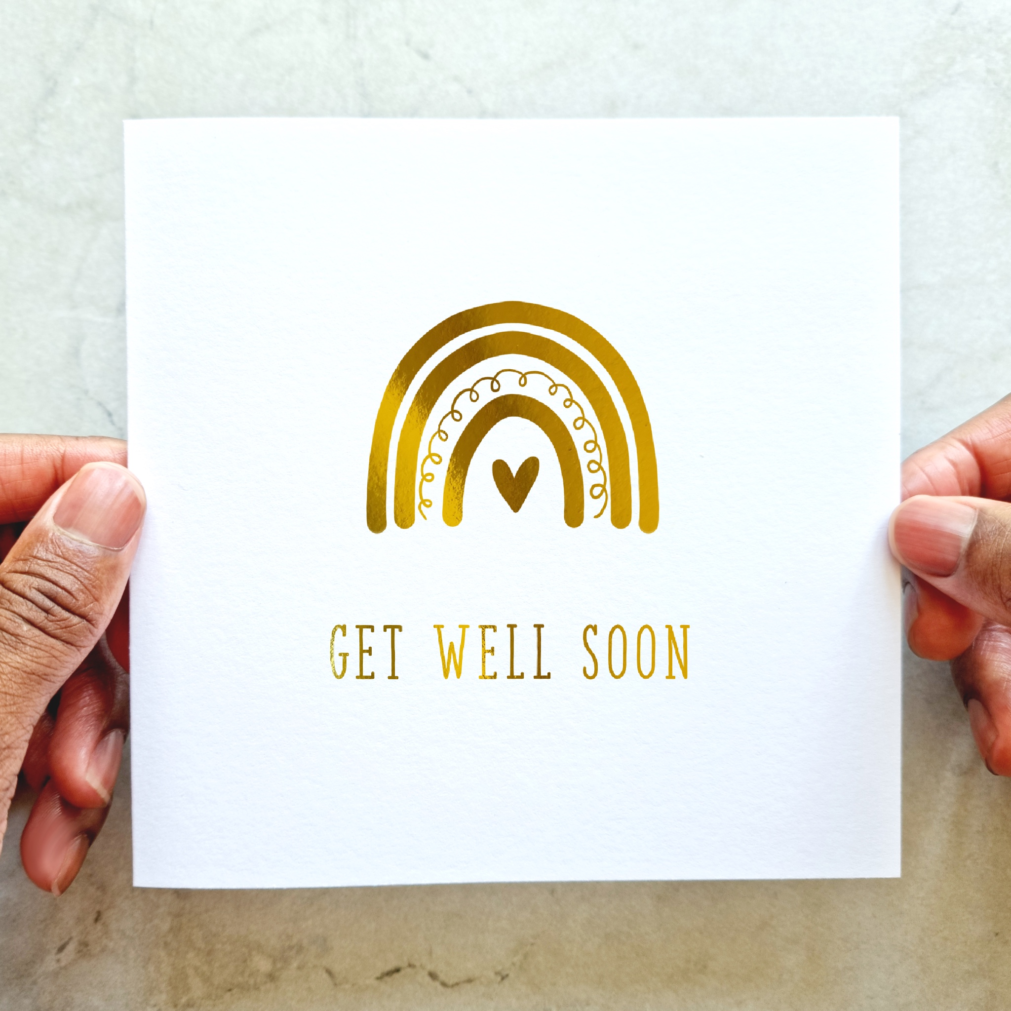 Sympathy Card - Get Well Soon - Gold Foil