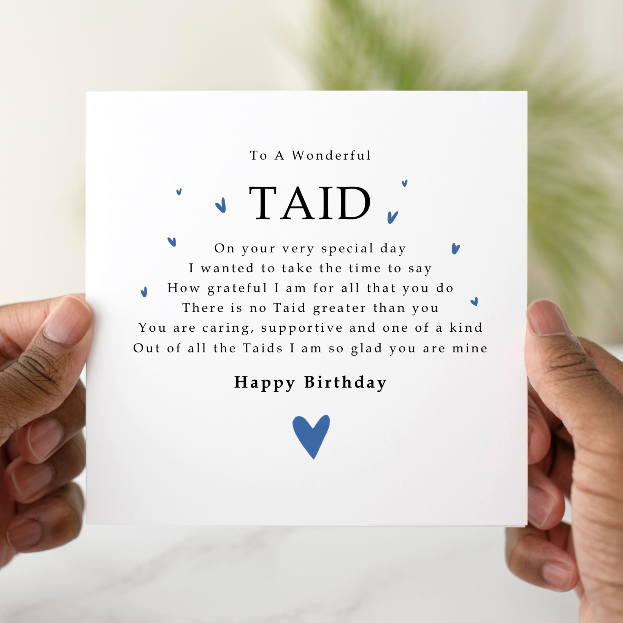 Poem Taid Birthday Card - Welsh Grandad Birthday Card
