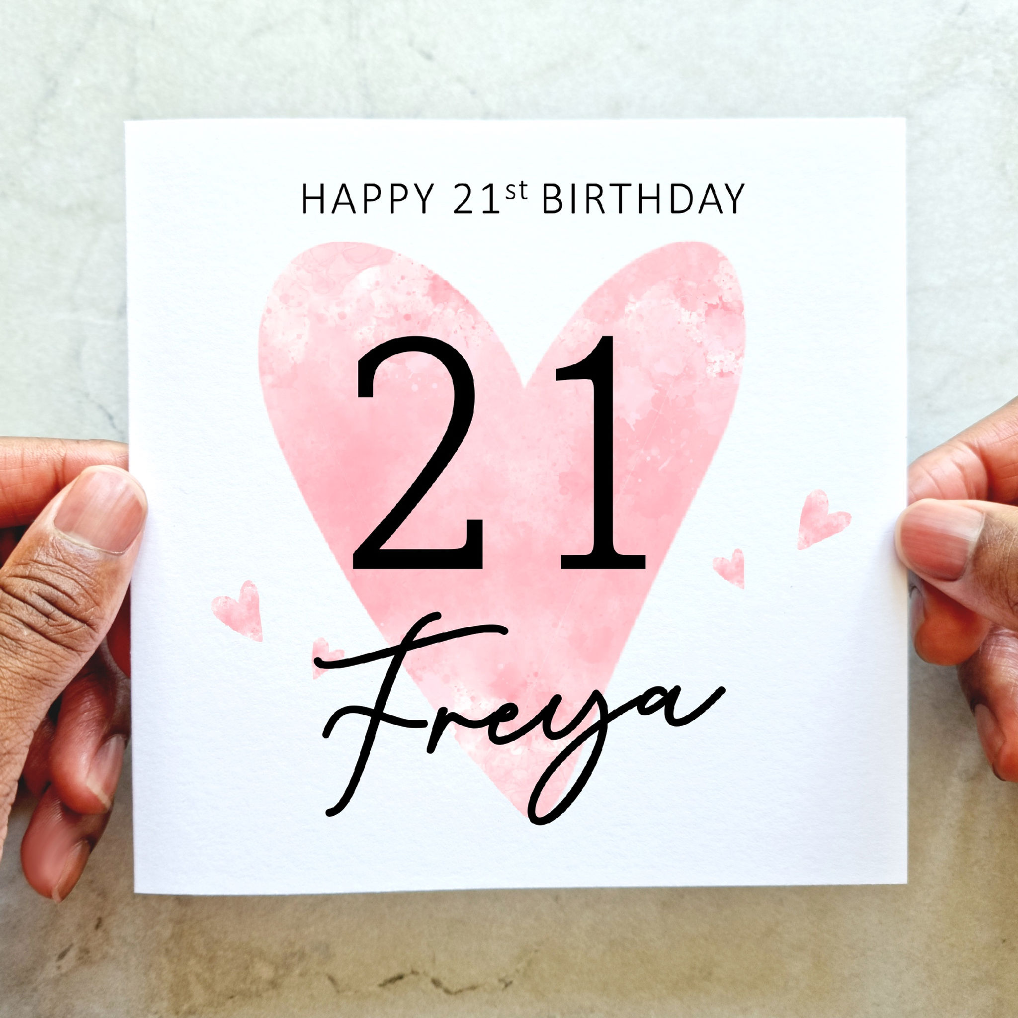 Personalised 21st Birthday Card - Heart