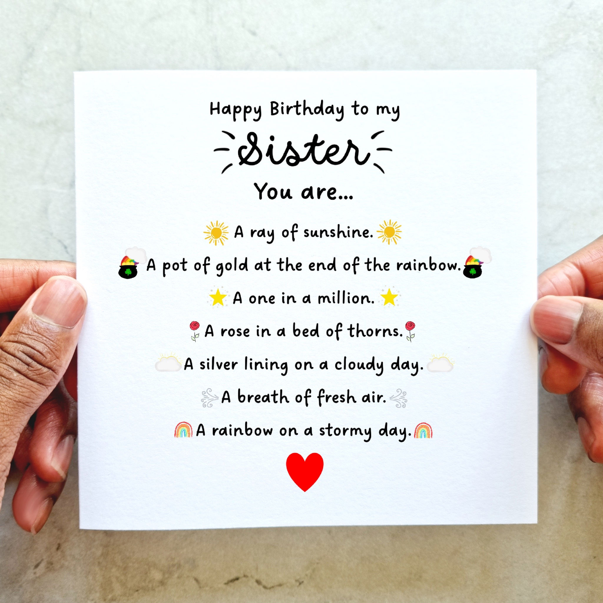 Sister Birthday Card - You Are