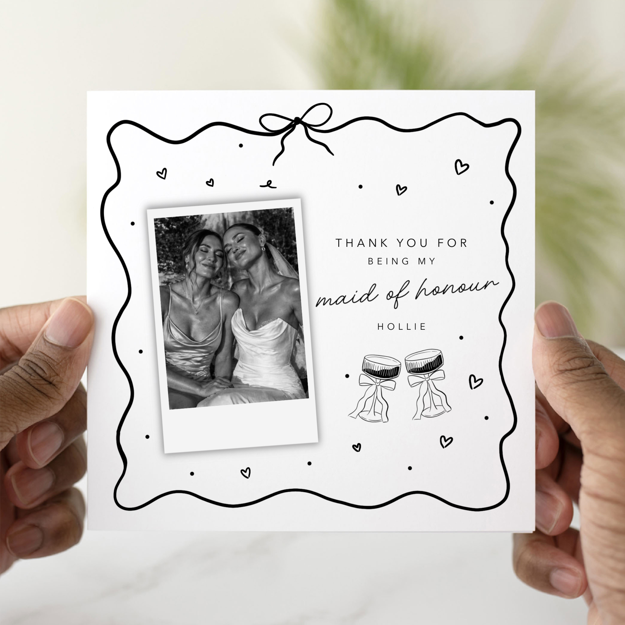 Thank You For Being My Maid Of Honour Card - Add Your Own Photo