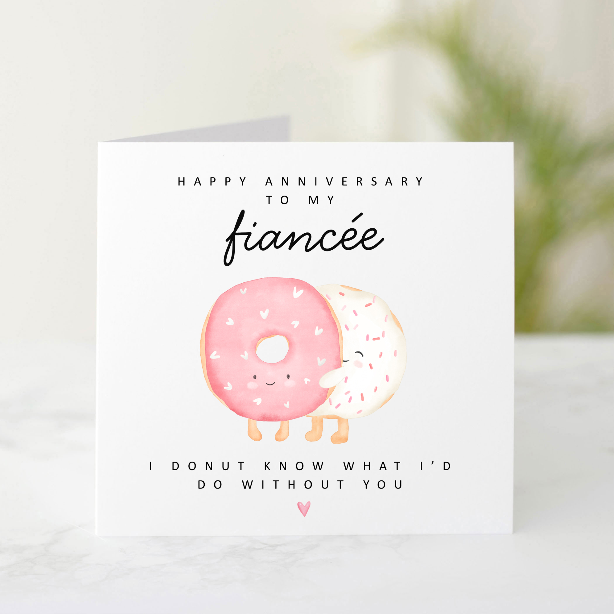 Donut Fiancée Anniversary Card
