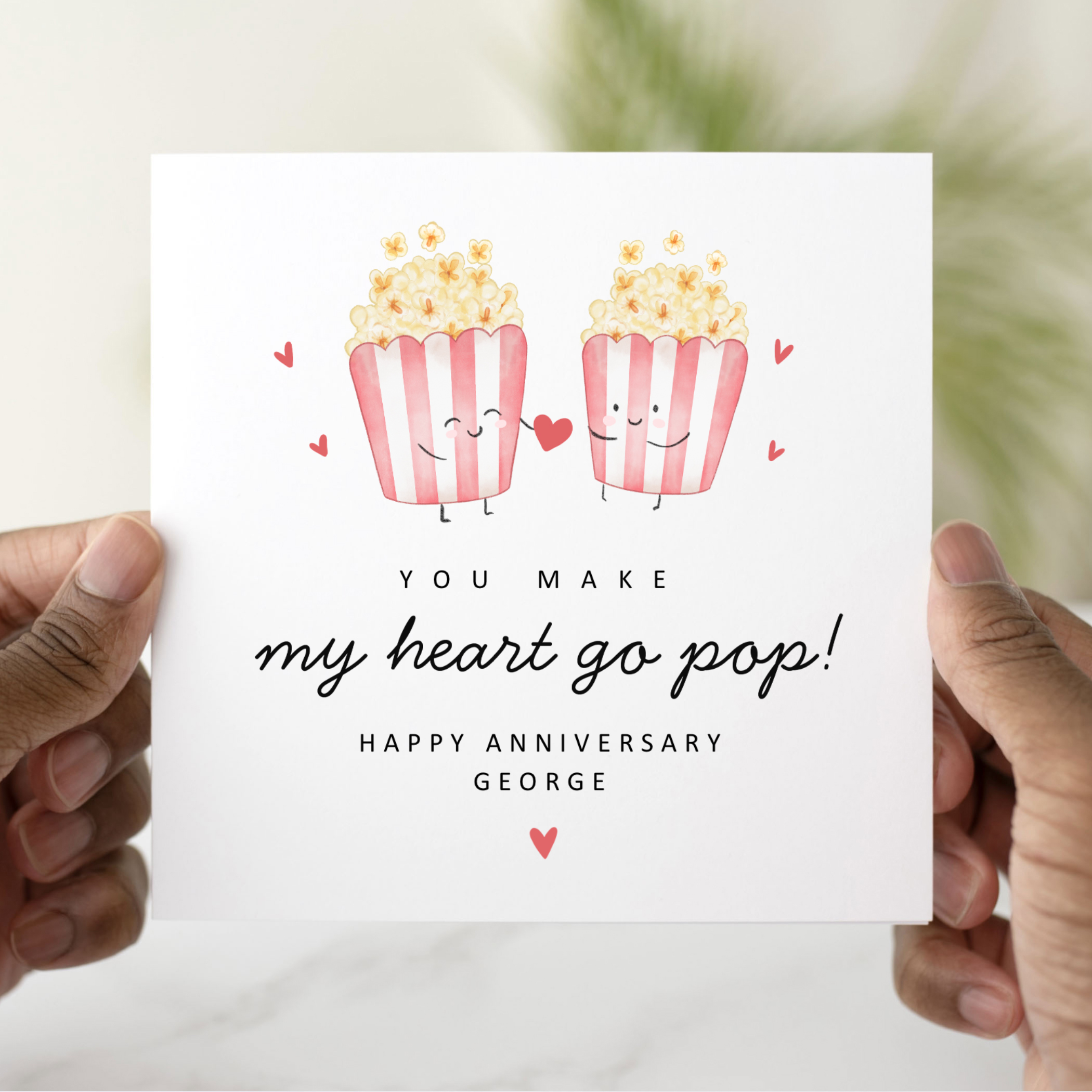 Personalised Popcorn Pun Anniversary Card