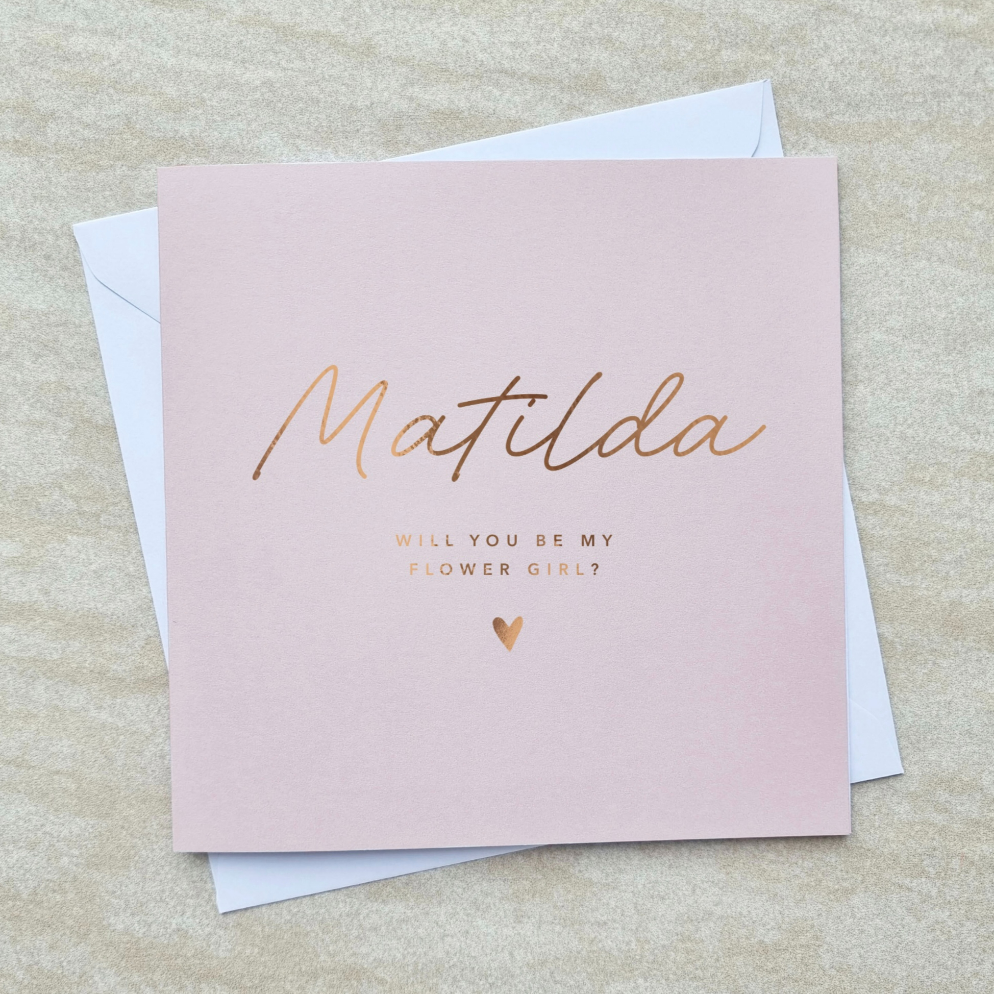 Personalised Will You Be My Flower Girl Card - Rose Gold Foil