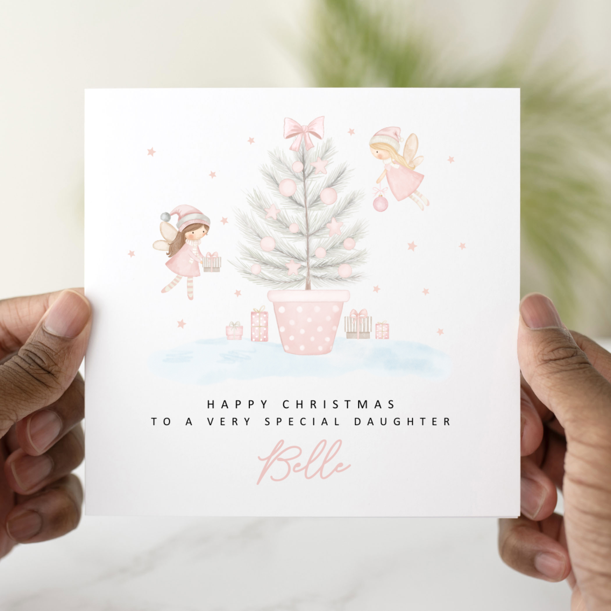 Personalised Daughter Christmas Card - Fairies