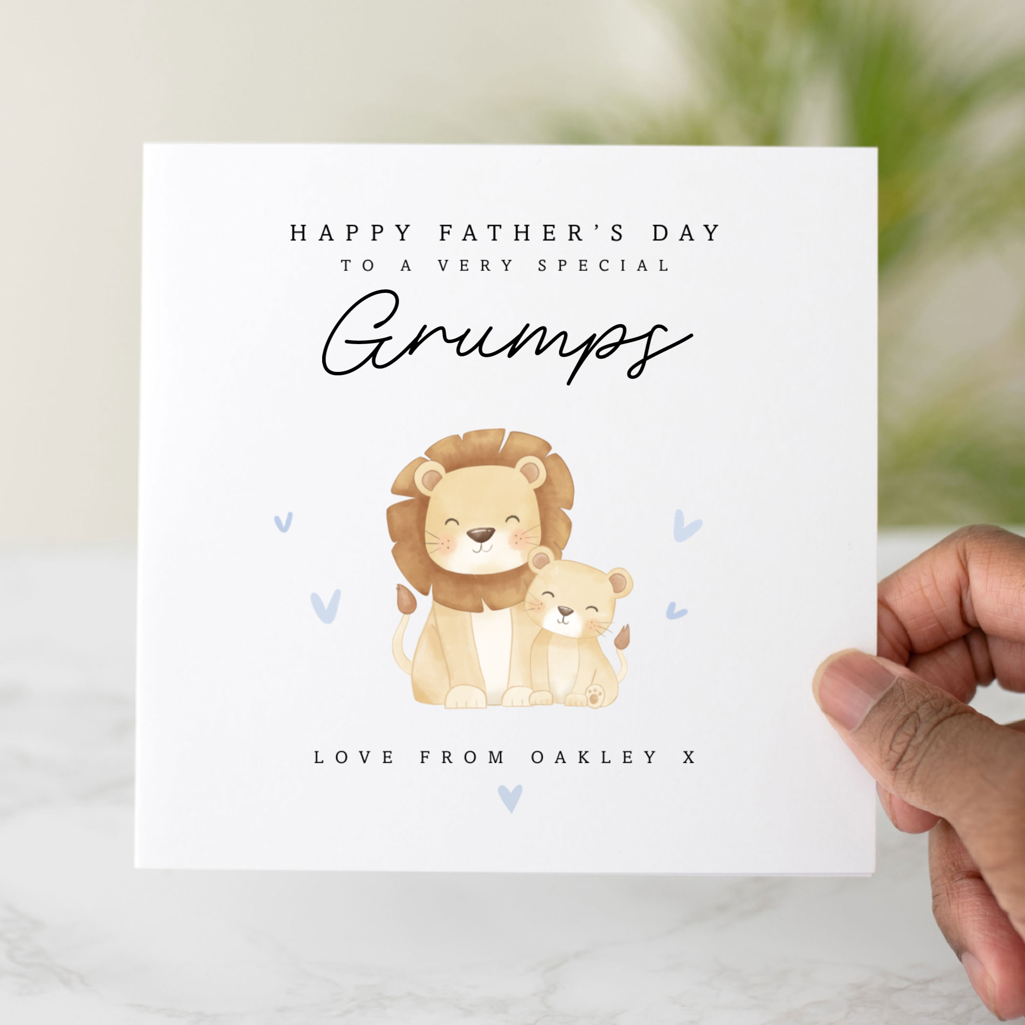 Personalised Lion Grumps Father's Day Card