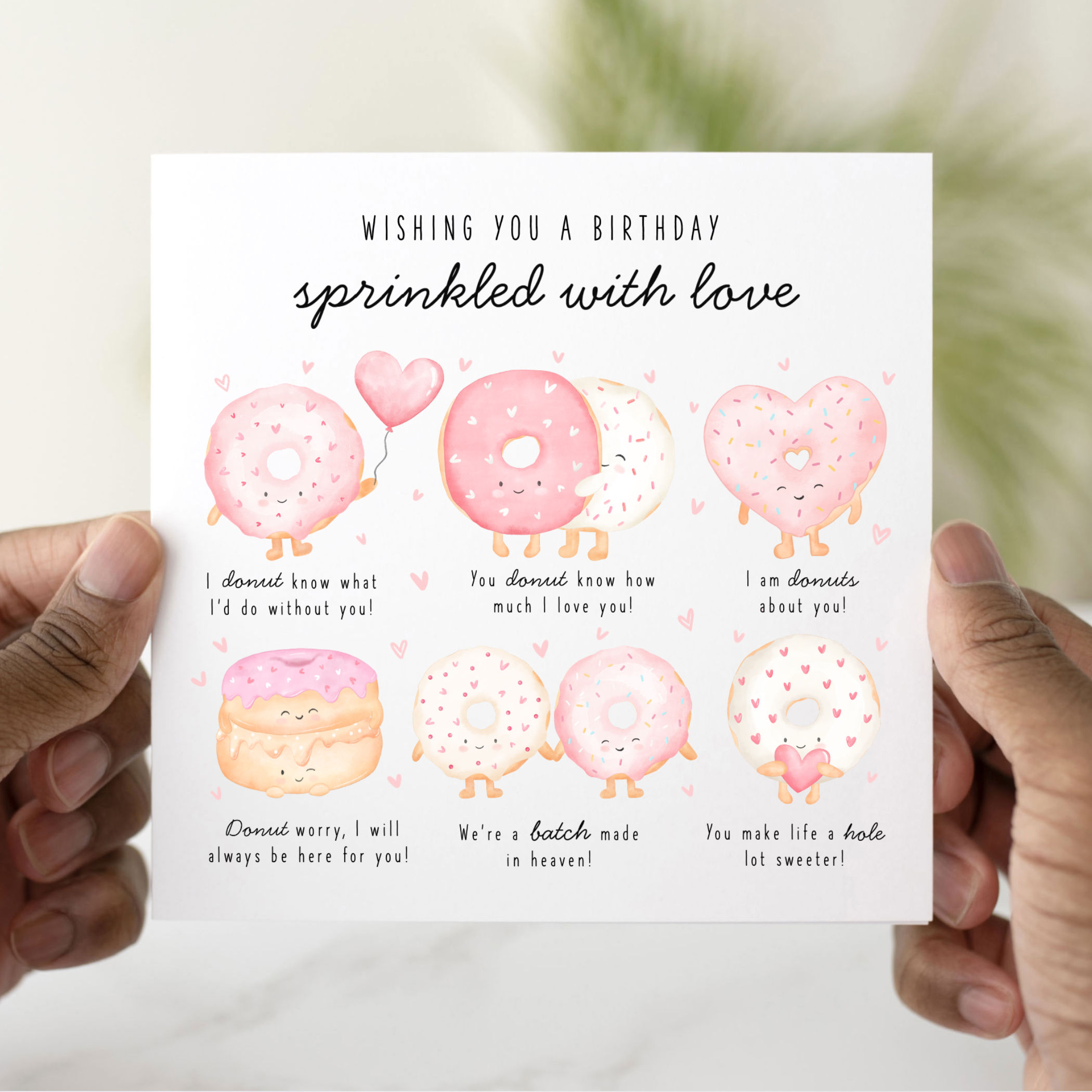 Romantic Donut Puns Birthday Card