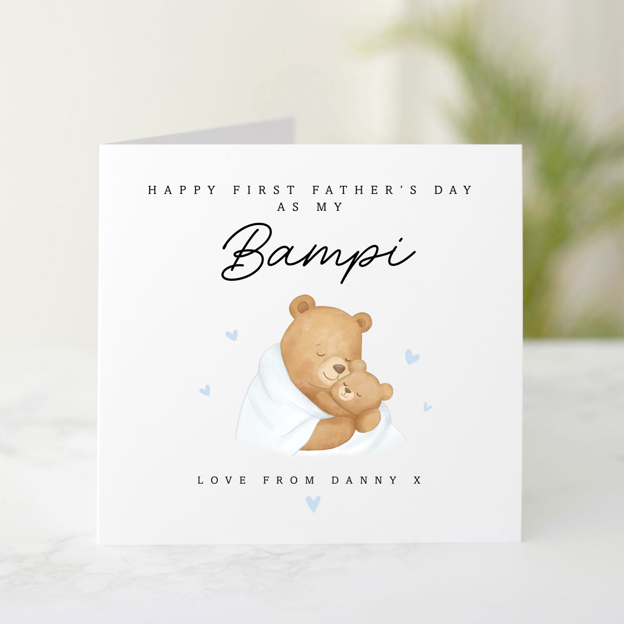 Personalised Cute Bear Bampi Father's Day Card