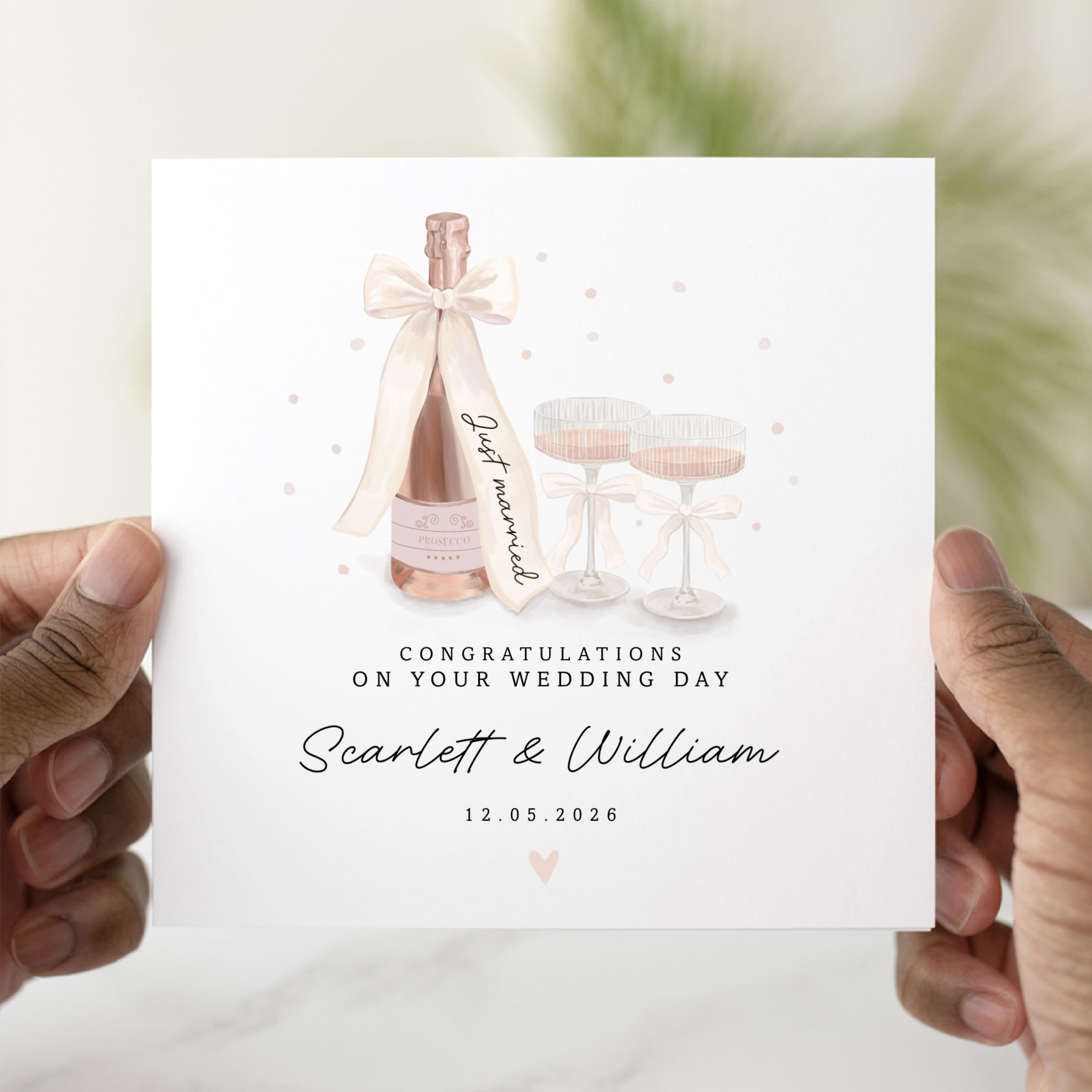 Personalised Wedding Day Card - Champagne
