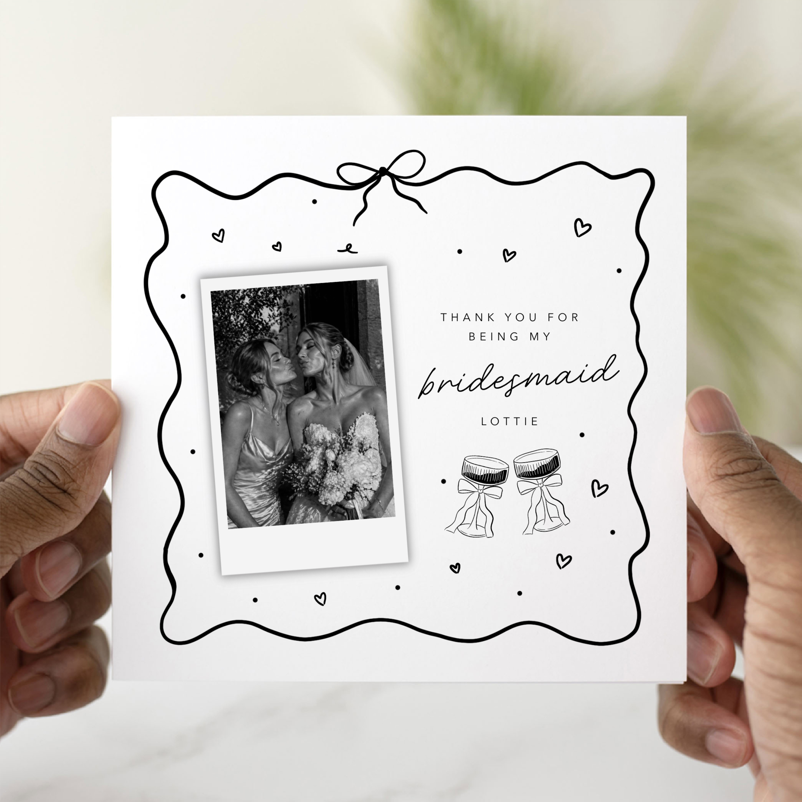 Thank You For Being My Bridesmaid Card - Add Your Own Photo