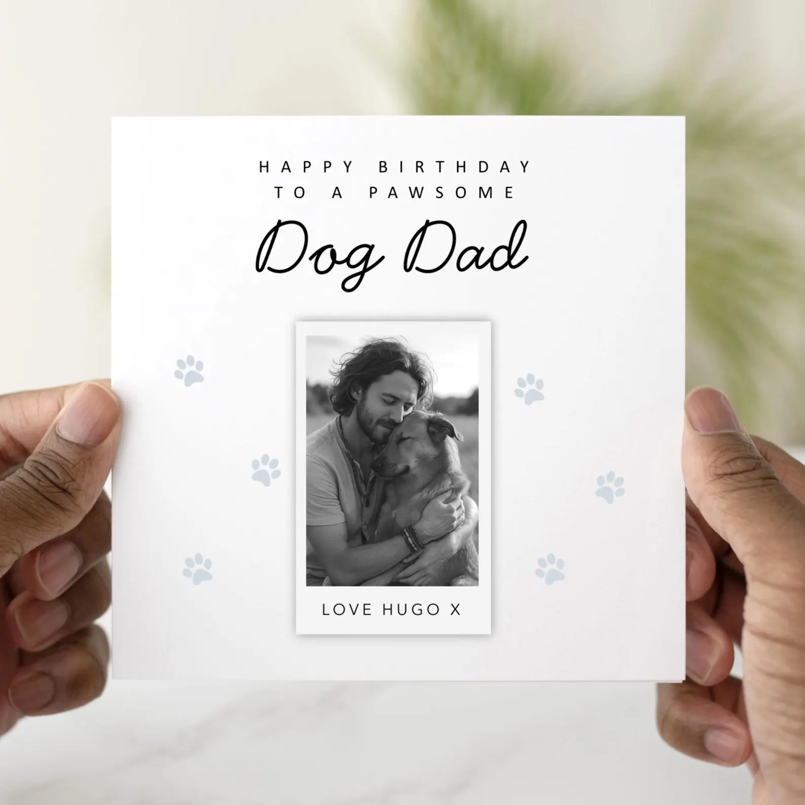 Personalised Cute Dog Dad Birthday Card - Add A Photo