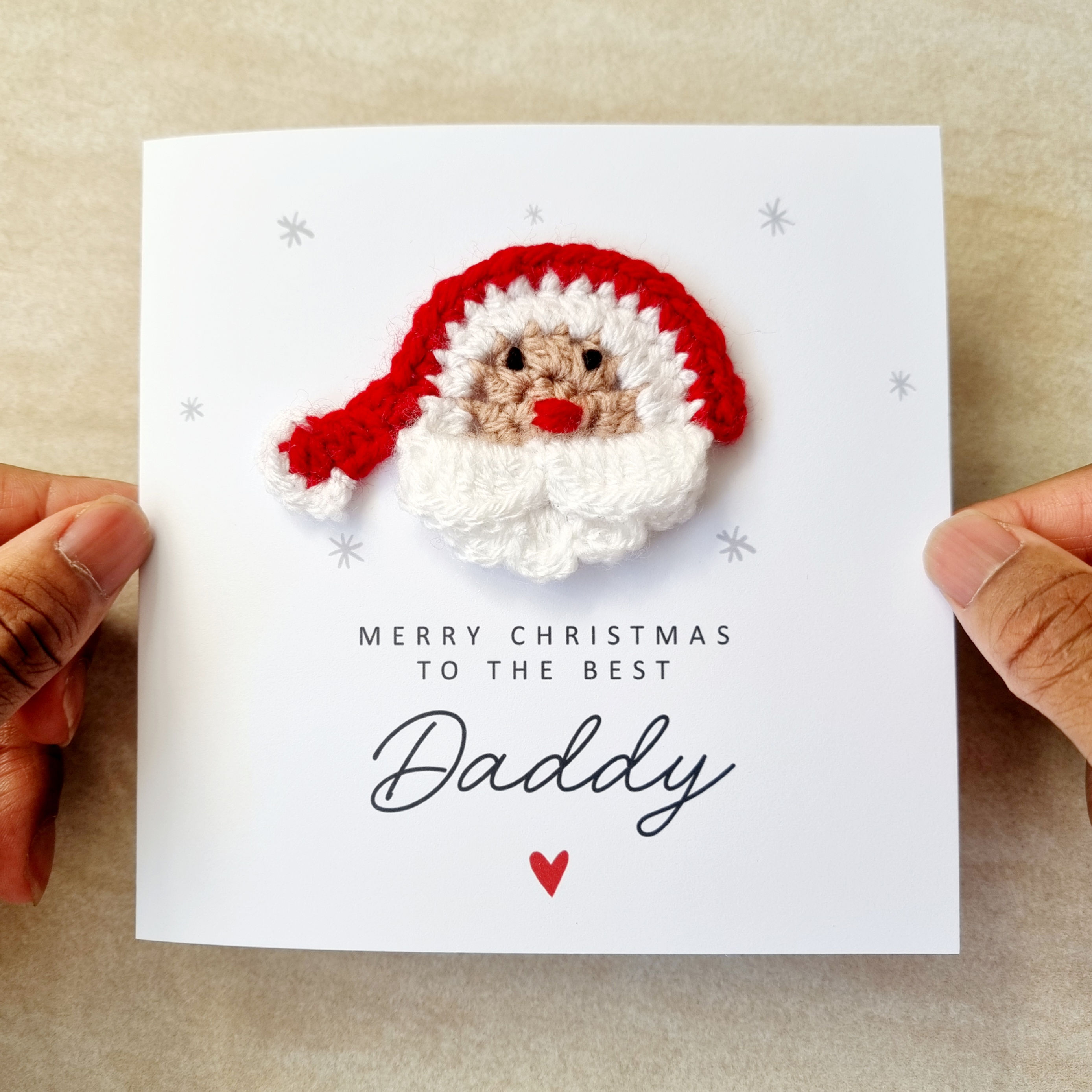 Daddy Christmas Card - Crochet Santa